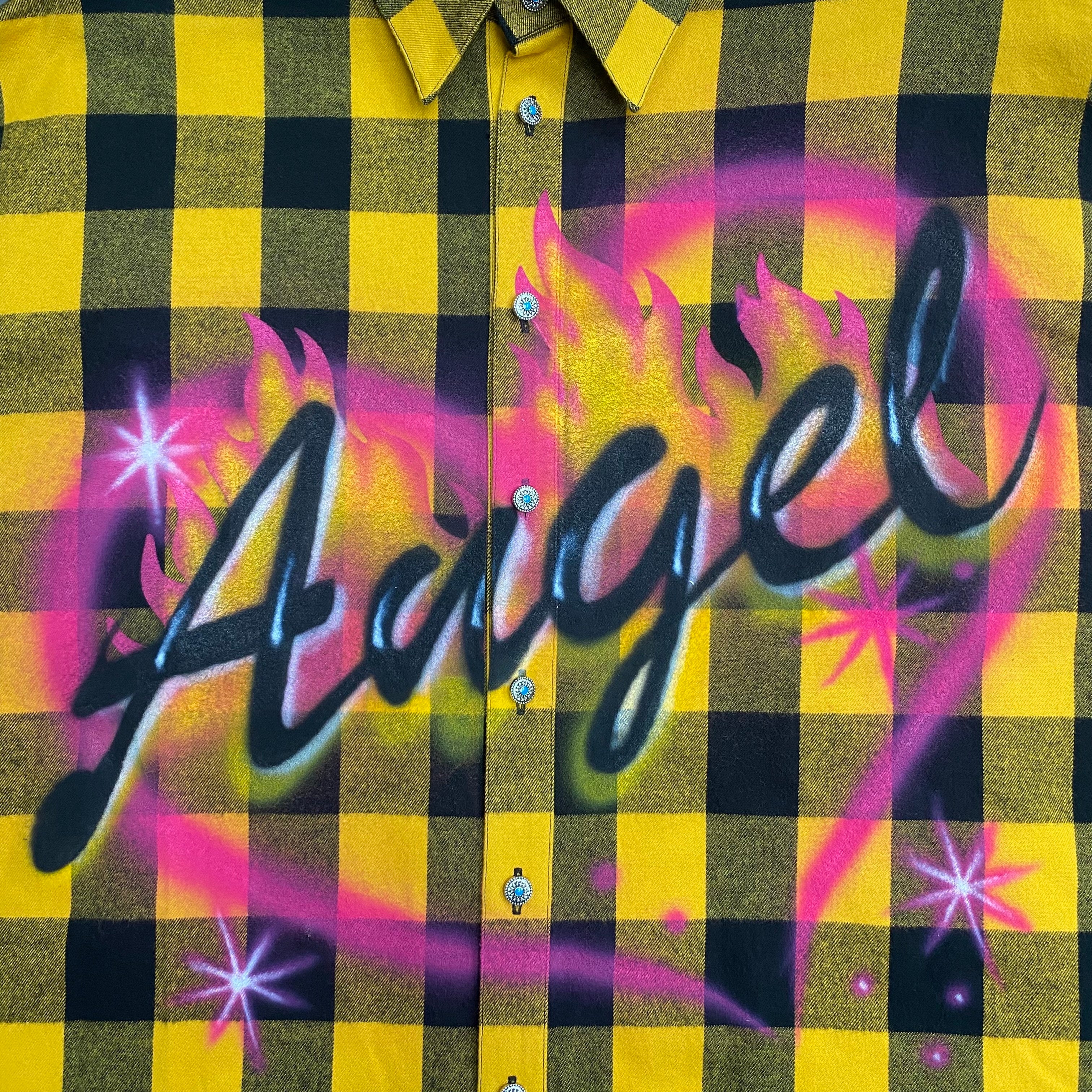TENDER PERSON ANGEL AIRBRUSHED CHECK SHIRT / TENDER PERSON