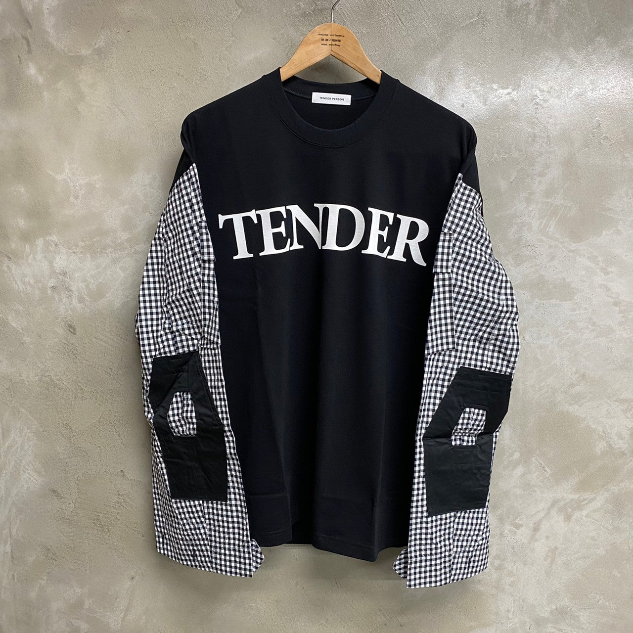 TENDER PERSON GINGHAM LONG SLEEVE T-SHIRTS / TENDER PERSON