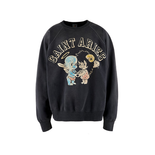 SAINT MICHAEL x Aries RAGLAN CREW NECK SWEAT SHIRT ' ST ARIES ' -COLLABORATION-/ Saint Michael