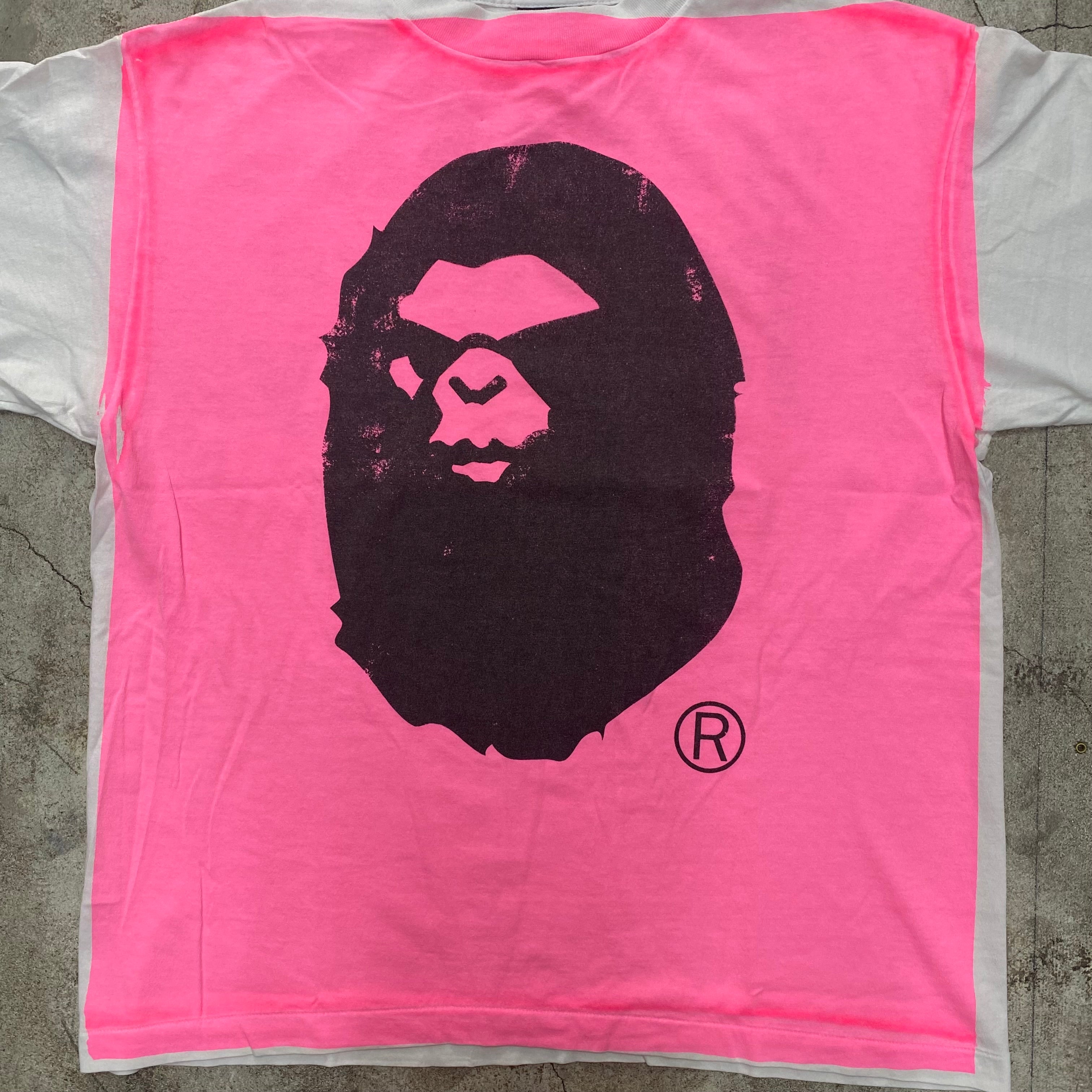 [ FINAL ONE ! ] SAINT Mxxxxxx x A BATHING APE  SHORT SLEEVE T-SHIRTS ' HAND PRINT ' -COLLABORATION-/ Saint Michael