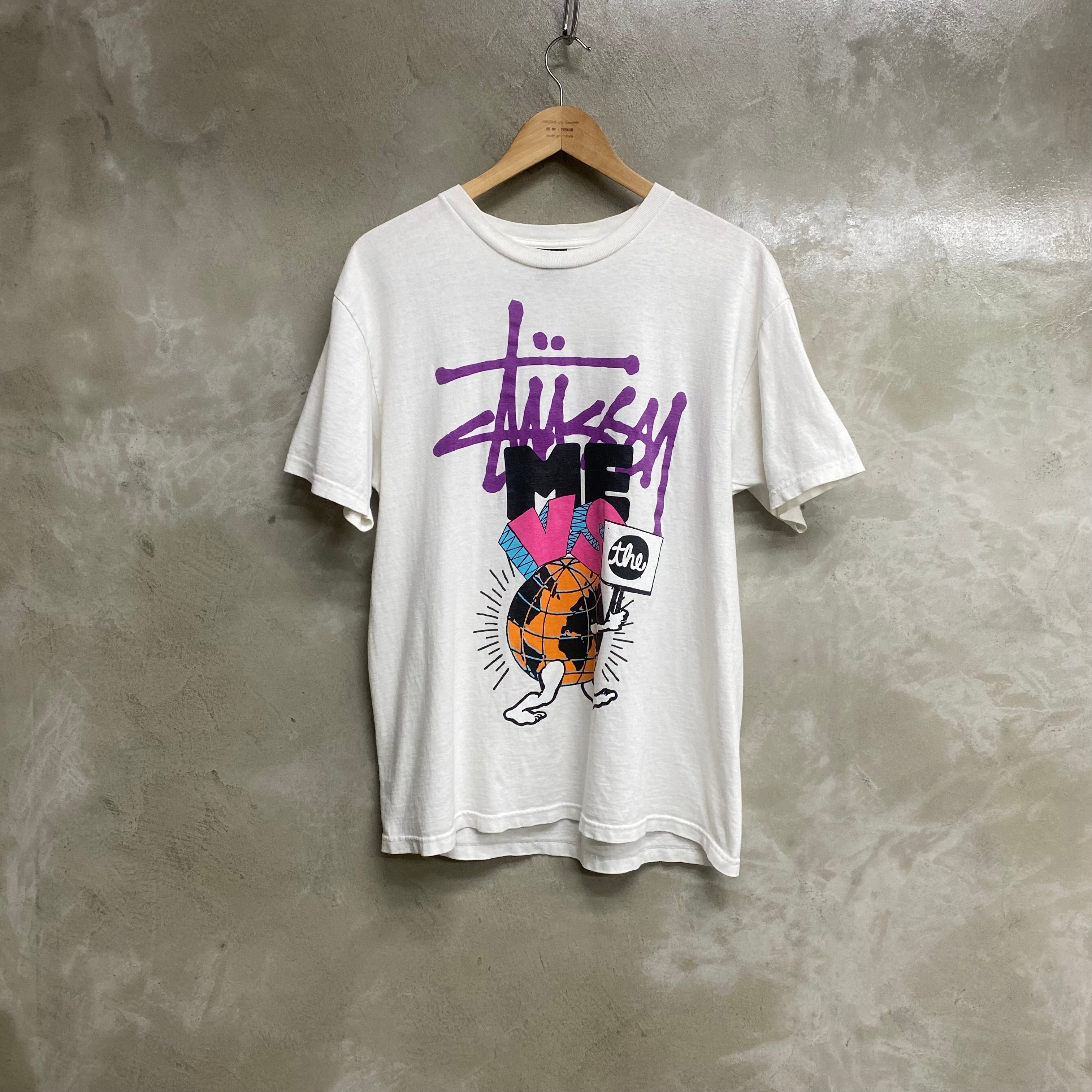 [ ONLY ONE ! ] USED STUSSY SHORT SLEEVE SHIRT “ ME VS THE WORLD “  / USED STREET