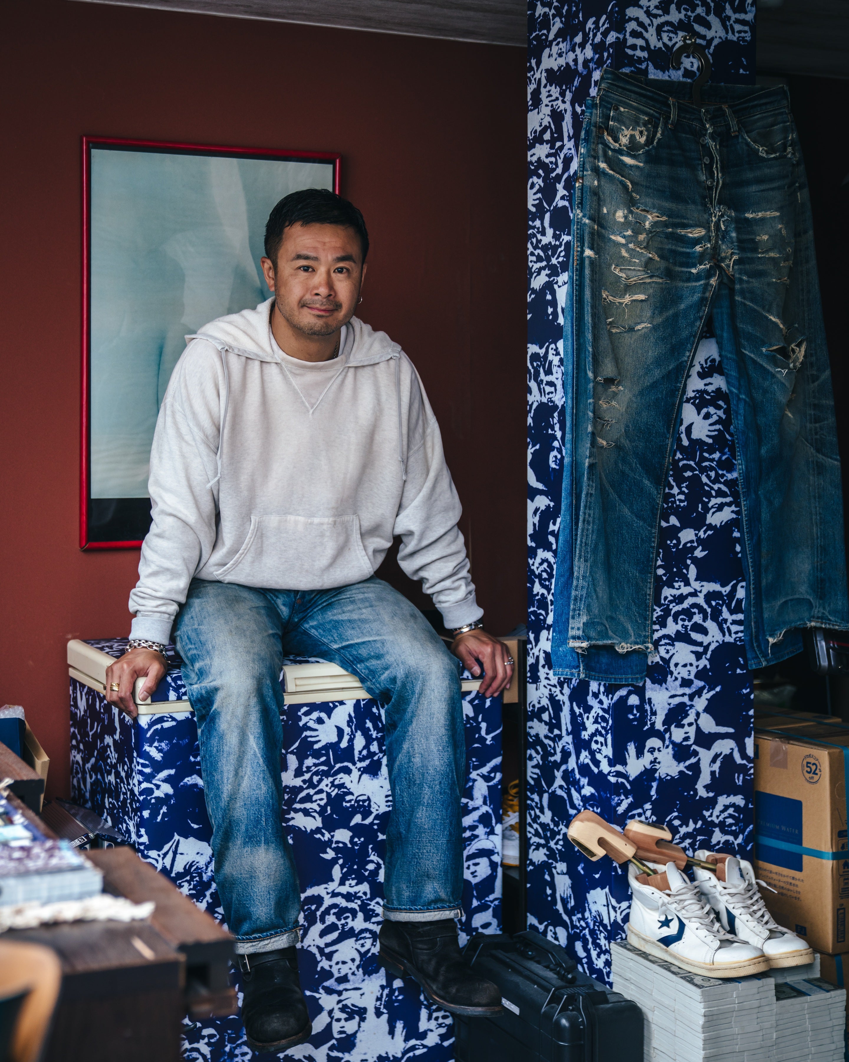 SAINT MICHAEL x BerBerJin HOODIE ' V ' -COLLABORATION- / Saint Michael