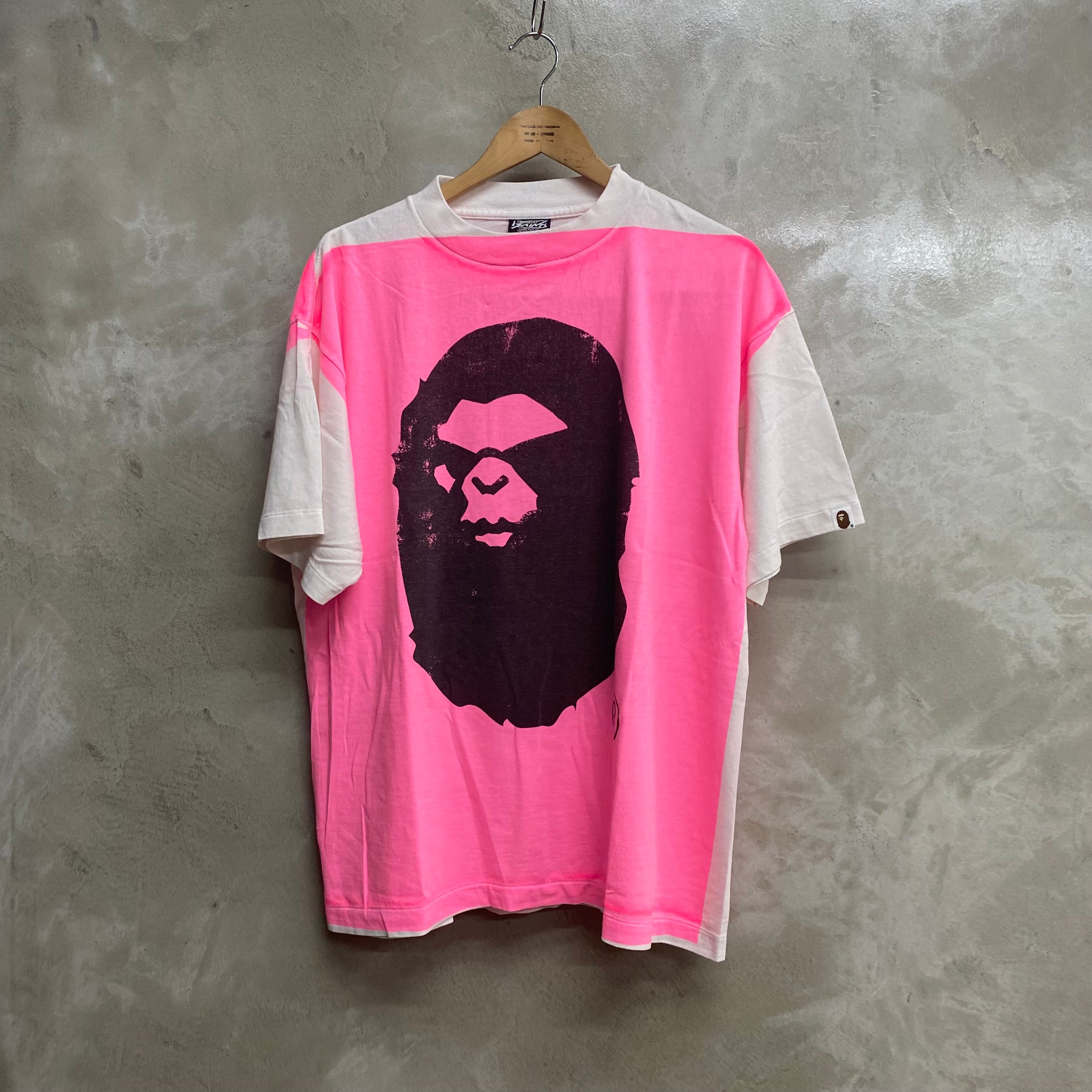 [ FINAL ONE ! ] SAINT Mxxxxxx x A BATHING APE  SHORT SLEEVE T-SHIRTS ' HAND PRINT ' -COLLABORATION-/ Saint Michael