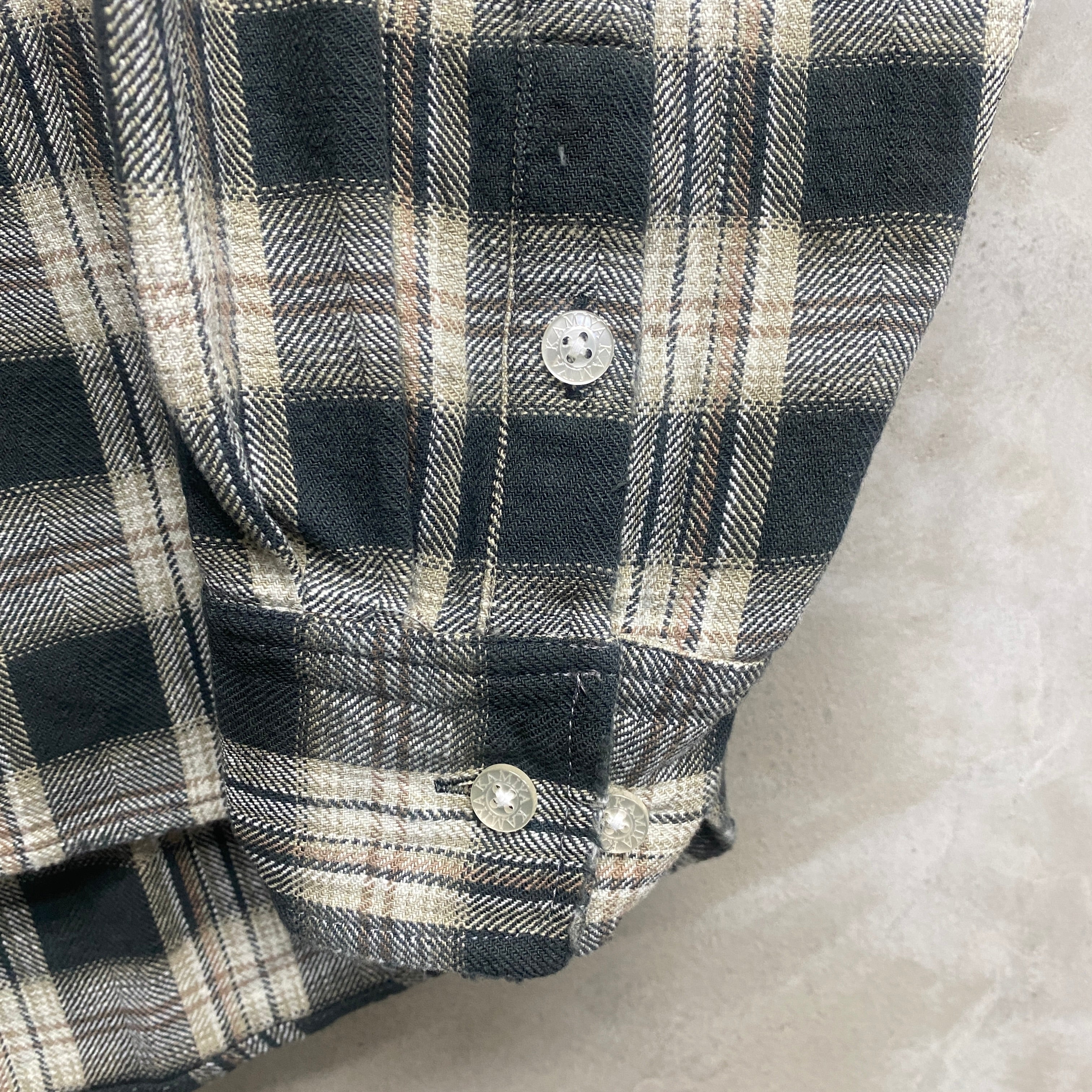 KAMIYA  Distressed Check Shirt Hoodie / KAMIYA