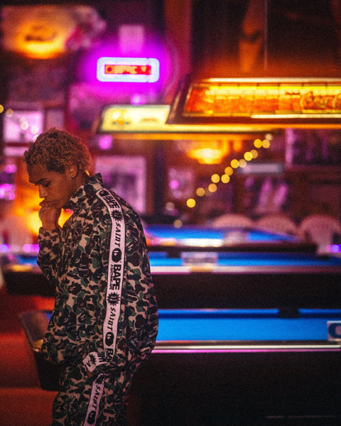 SAINT MICHAEL x BAPE® TRACK JACKET ' ST APE ' -COLLABORATION- / Saint Michael