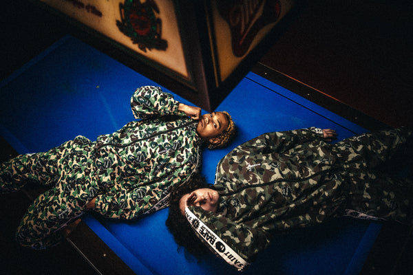 SAINT MICHAEL x BAPE® TRACK PANTS ' ST APE ' -COLLABORATION-/ Saint Michael