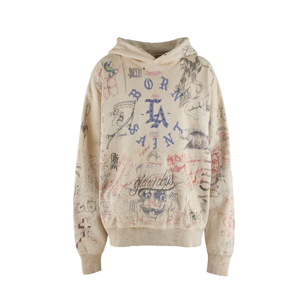 SAINT MICHAEL x BORN X RAISED HOODIE ' LA ' -COLLABORATION- / Saint Michael