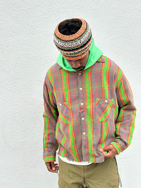 SAINT MICHAEL x DENIM TEARS FLANNEL SHIRT ‘CHECK’-COLLABORATION-/ Saint Michael
