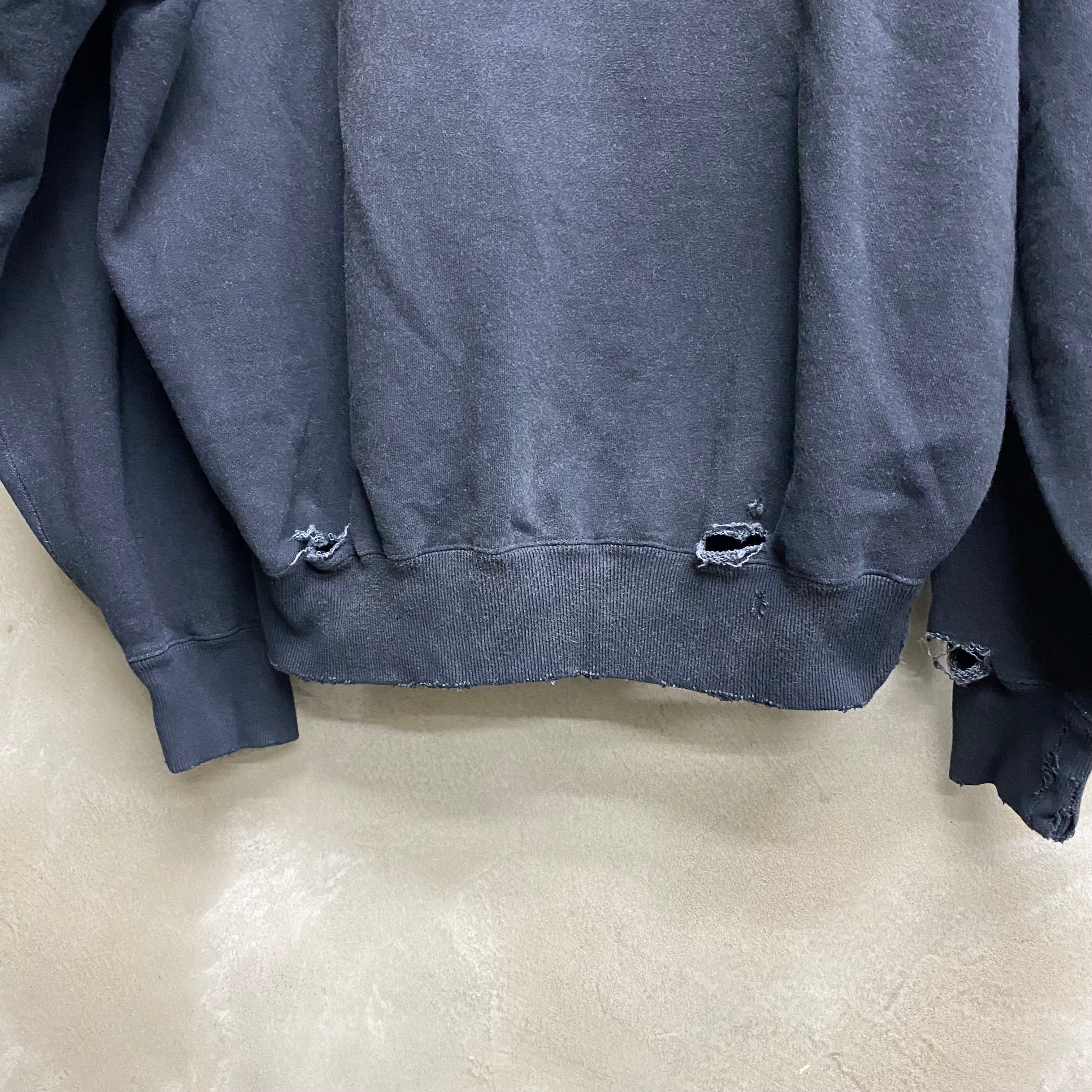Distressed Henry Neck Hoodie / KAMIYA