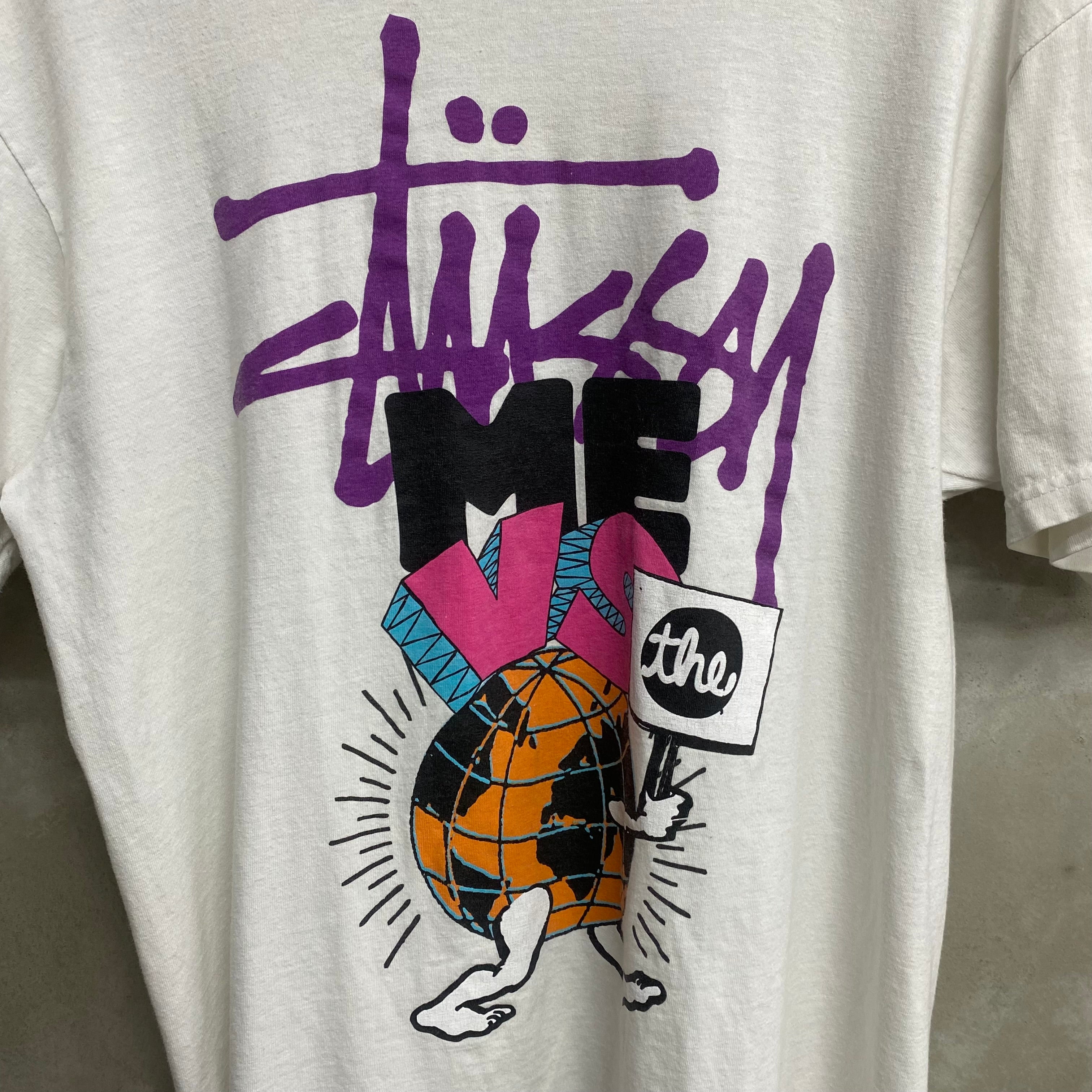 [ ONLY ONE ! ] USED STUSSY SHORT SLEEVE SHIRT “ ME VS THE WORLD “  / USED STREET