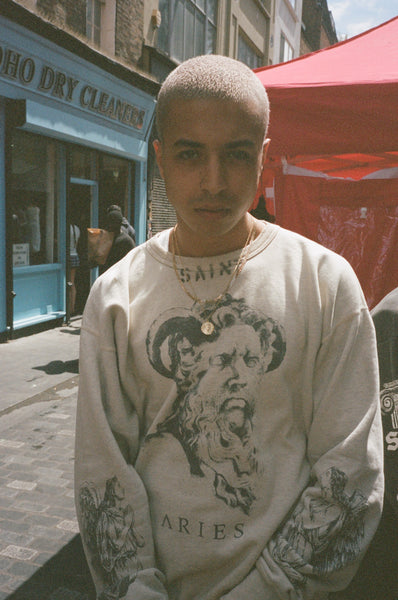 SAINT MICHAEL x Aries CREW NECK SWEAT SHIRT ' MR ARIES ' -COLLABORATION-/ Saint Michael