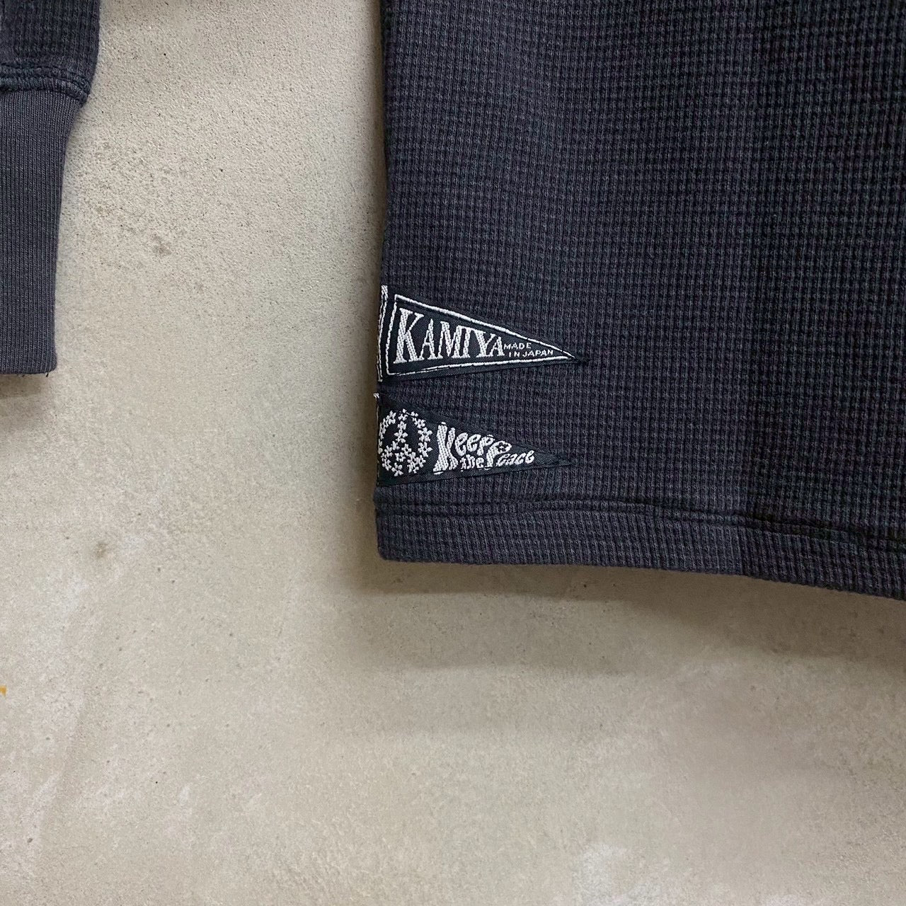 KAMIYA  BORO Waffle Knit Long Sleeve Tee / KAMIYA