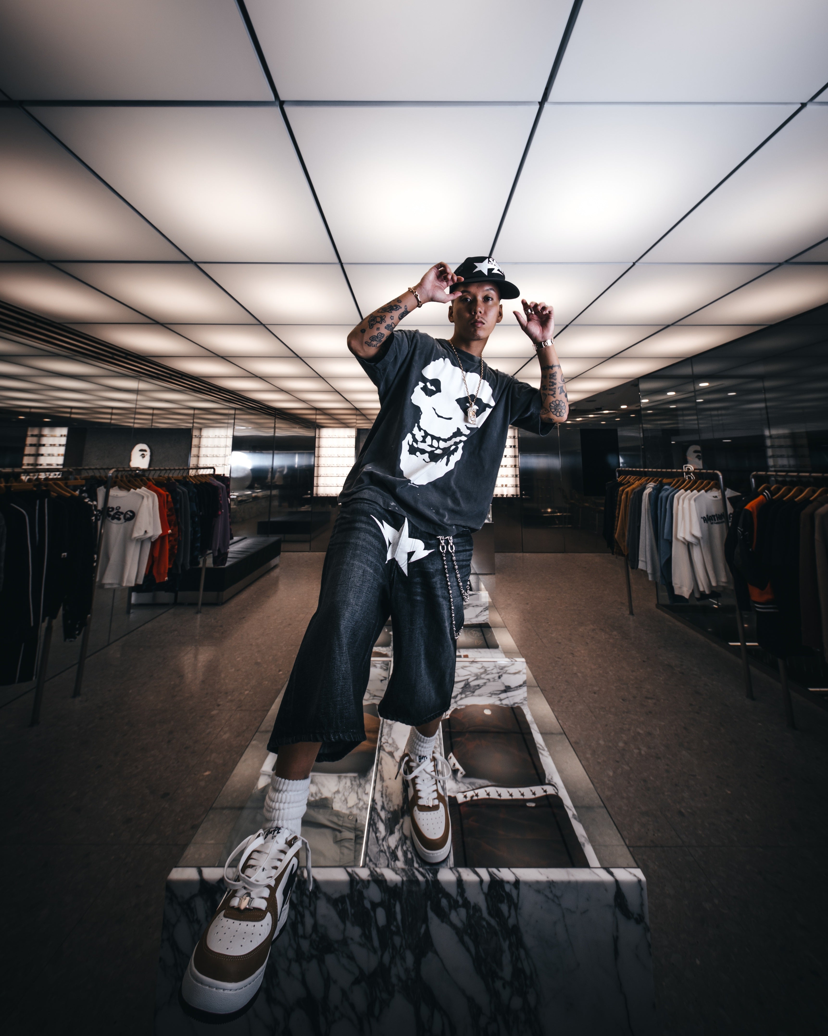 SAINT Mxxxxxx x A BATHING APE SHORT SLEEVE T-SHIRTS ' ALWAYS LOVE