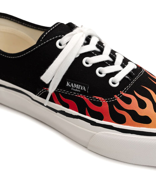 KAMIYA  "Herc"Fire Pattern Vulcanized Sneaker / KAMIYA