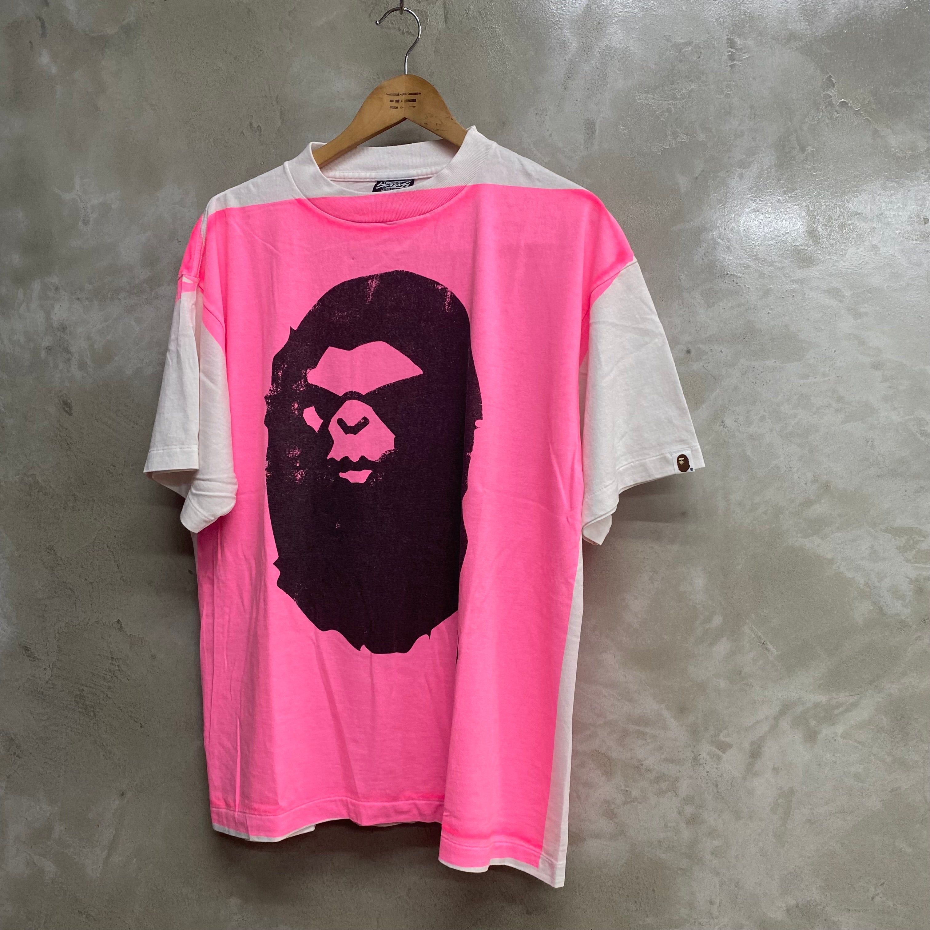 [ FINAL ONE ! ] SAINT Mxxxxxx x A BATHING APE  SHORT SLEEVE T-SHIRTS ' HAND PRINT ' -COLLABORATION-/ Saint Michael