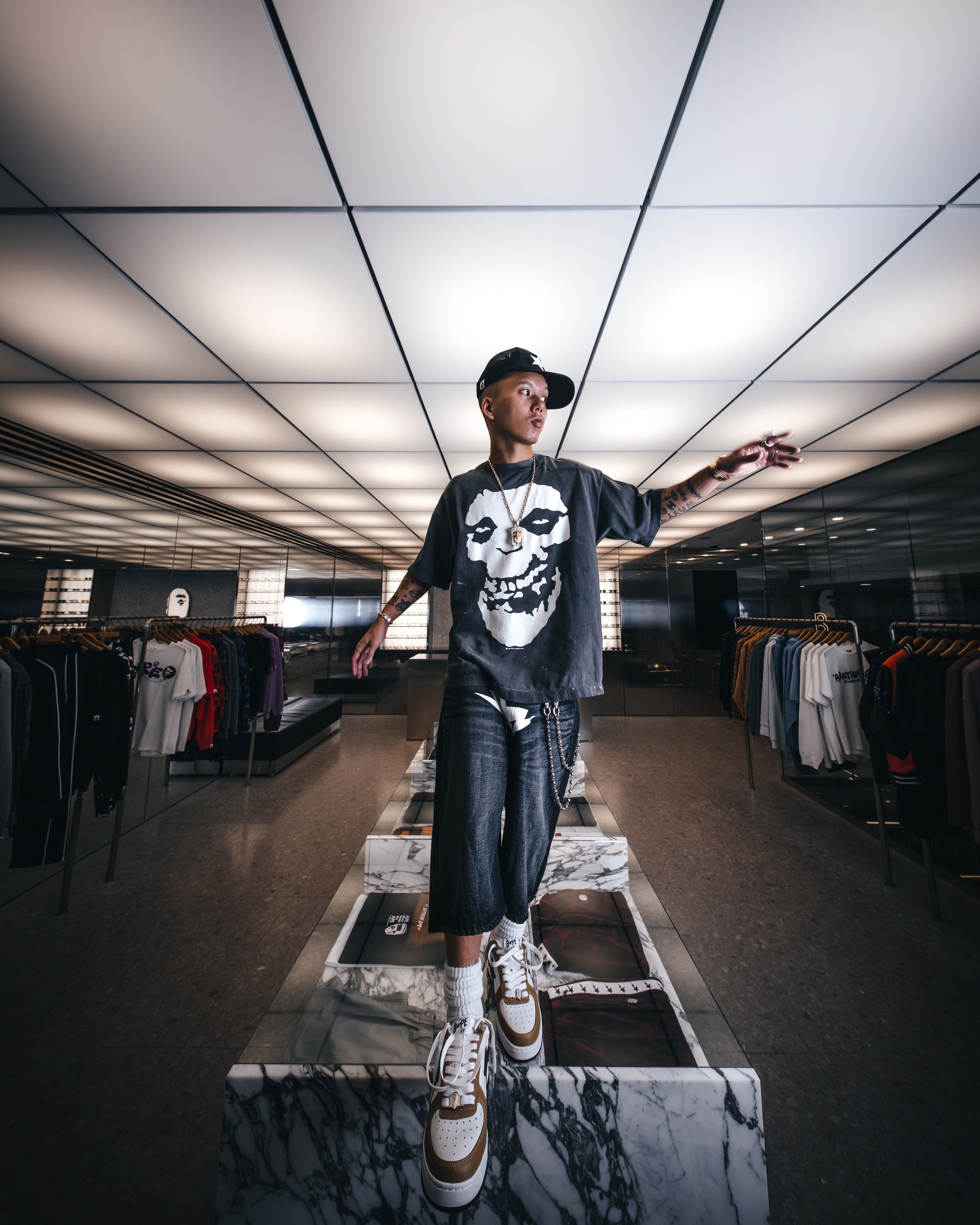 SAINT Mxxxxxx x A BATHING APE SHORT SLEEVE T-SHIRTS ' ALWAYS LOVE