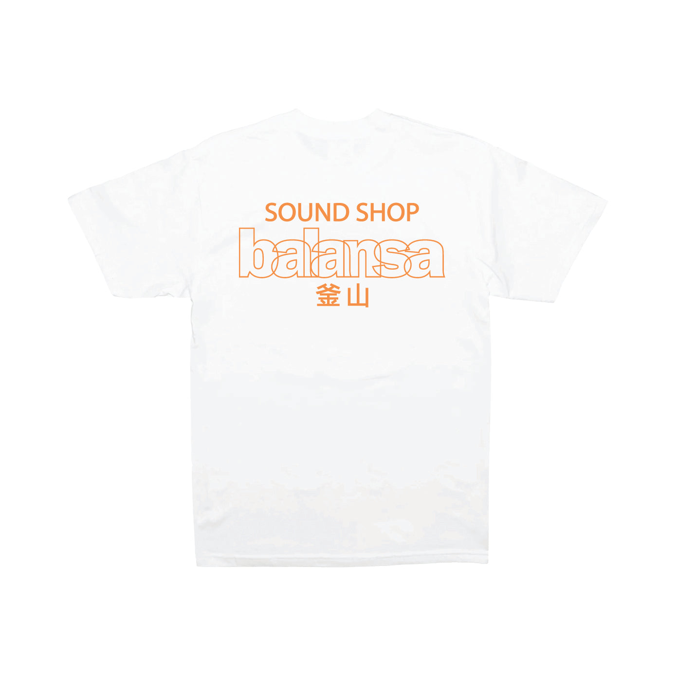 BALANSA  SSB LOGO T-SHIRT “ WHITE / ORANGE “  / SOUND SHOP BALANSA