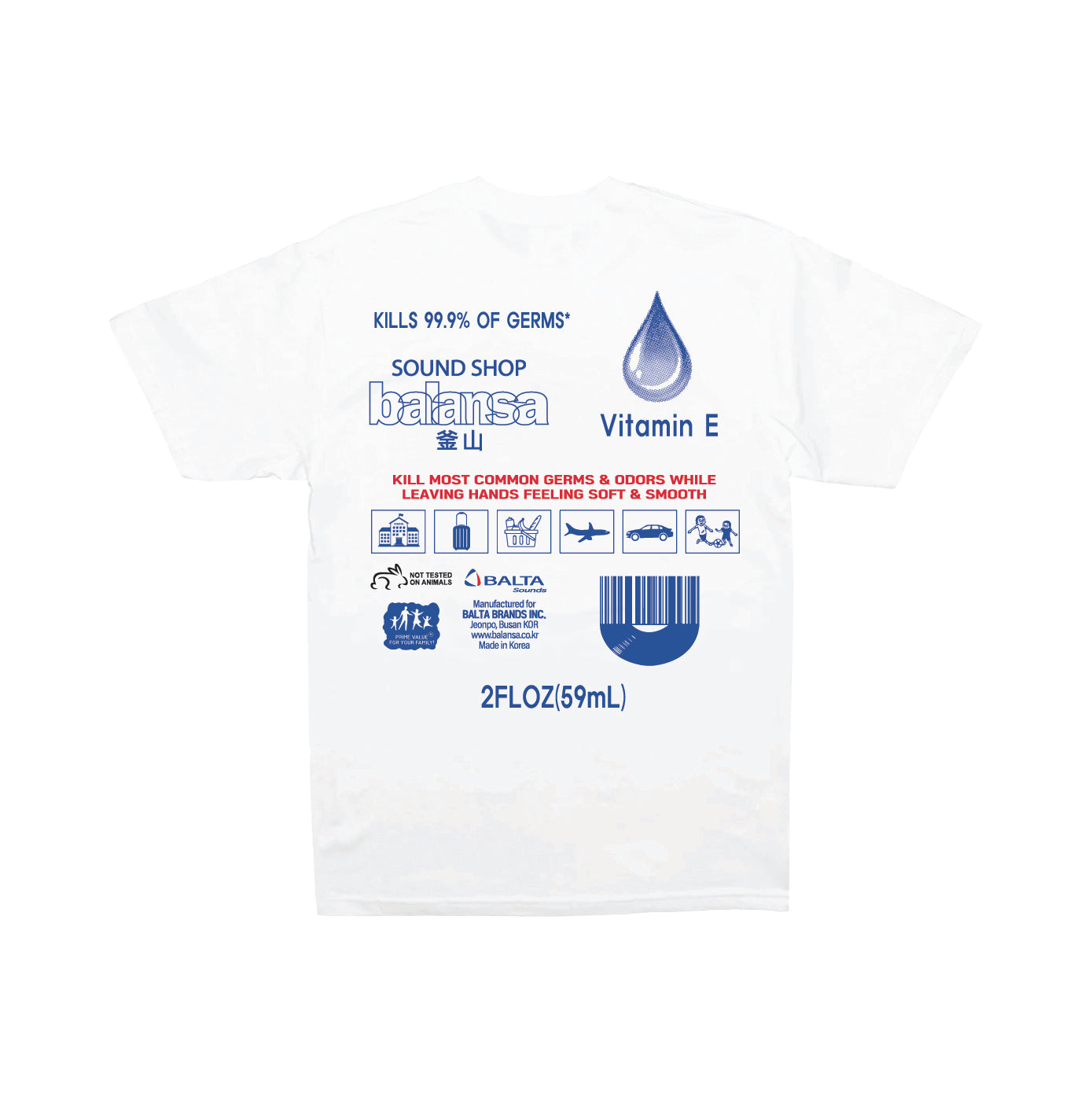 BALANSA  SOUND T-SHIRT “ WHITE “  / SOUND SHOP BALANSA