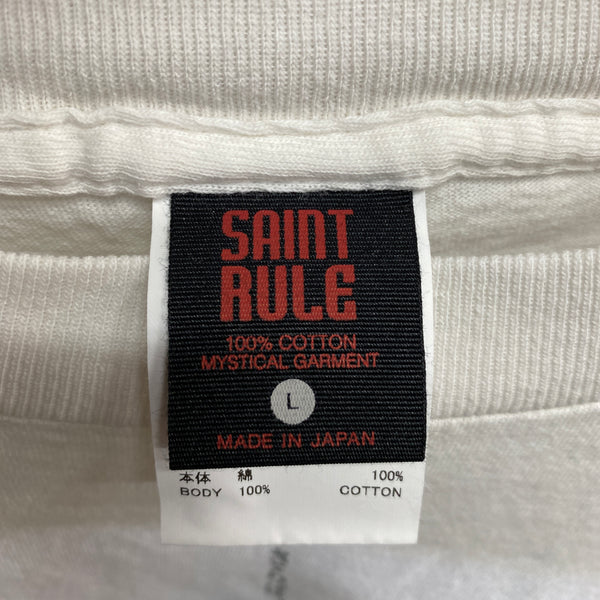 SAINT Mxxxxxx x EVANGELION x GEEKS RULE SHORT SLEEVE T-SHIRT ' WHITE ' -COLLABORATION- / Saint Michael