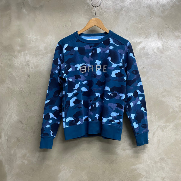 [ USED ] A BATHING APE CREW NECK SWEAT SHIRT ‘ BLUE CAMO ’ / USED STREET