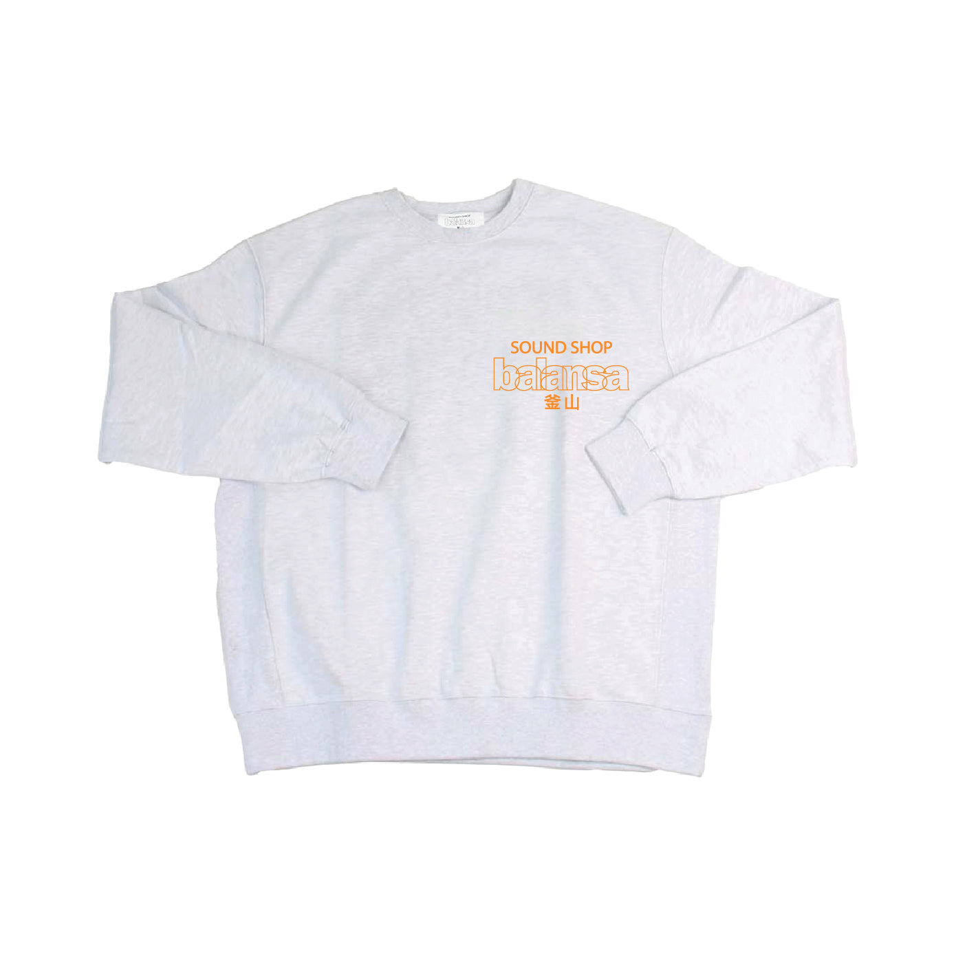 BALANSA  SSB LOGO CREWNECK “ ASH GRAY / ORANGE “  / SOUND SHOP BALANSA