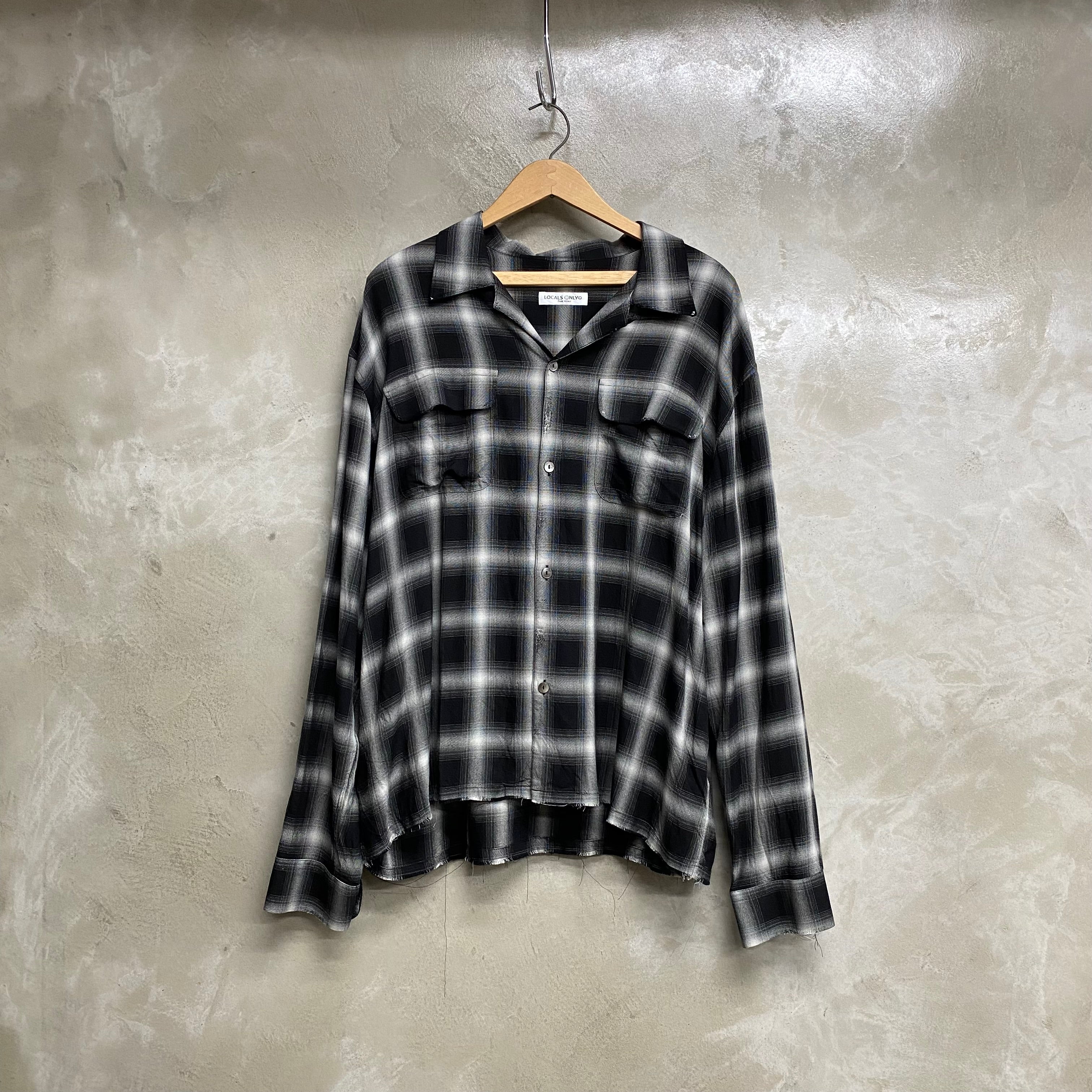 DISTRESSED OPEN COLLAR SHIRT / LOCALS ONLY