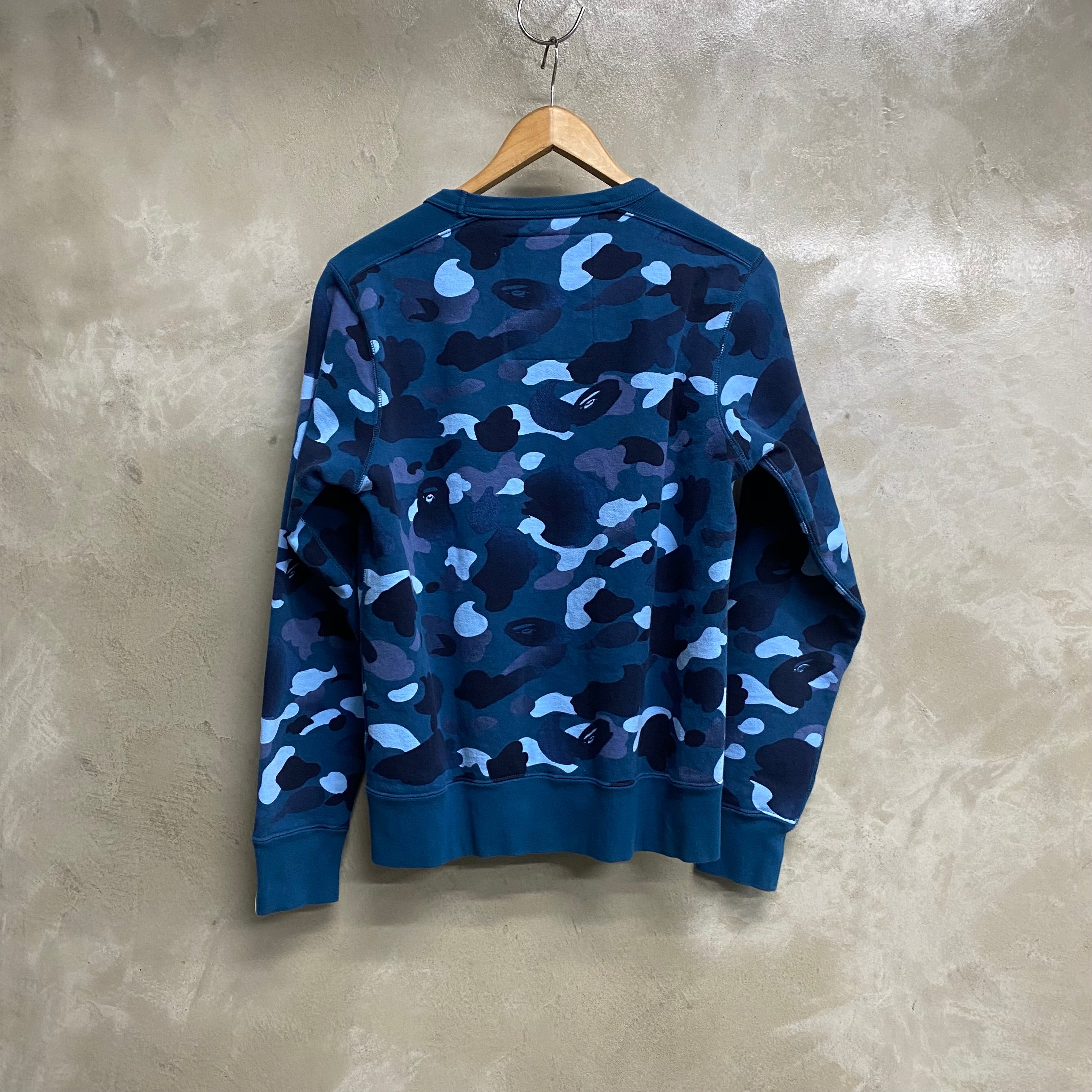 [ USED ] A BATHING APE CREW NECK SWEAT SHIRT ‘ BLUE CAMO ’ / USED STREET