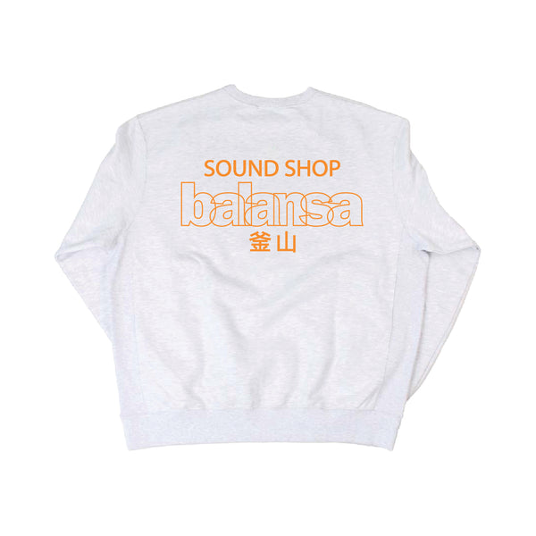 BALANSA  SSB LOGO CREWNECK “ ASH GRAY / ORANGE “  / SOUND SHOP BALANSA