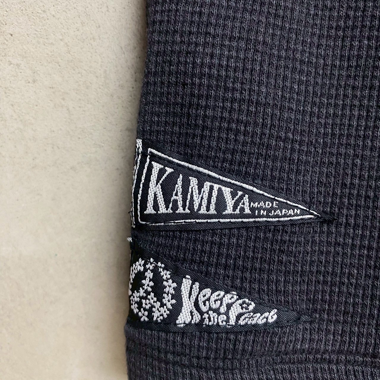 KAMIYA  BORO Waffle Knit Long Sleeve Tee / KAMIYA