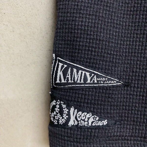 KAMIYA  BORO Waffle Knit Long Sleeve Tee / KAMIYA
