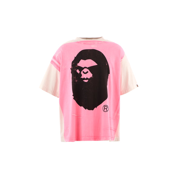 SAINT Mxxxxxx x A BATHING APE  SHORT SLEEVE T-SHIRTS ' HAND PRINT ' -COLLABORATION-/ Saint Michael