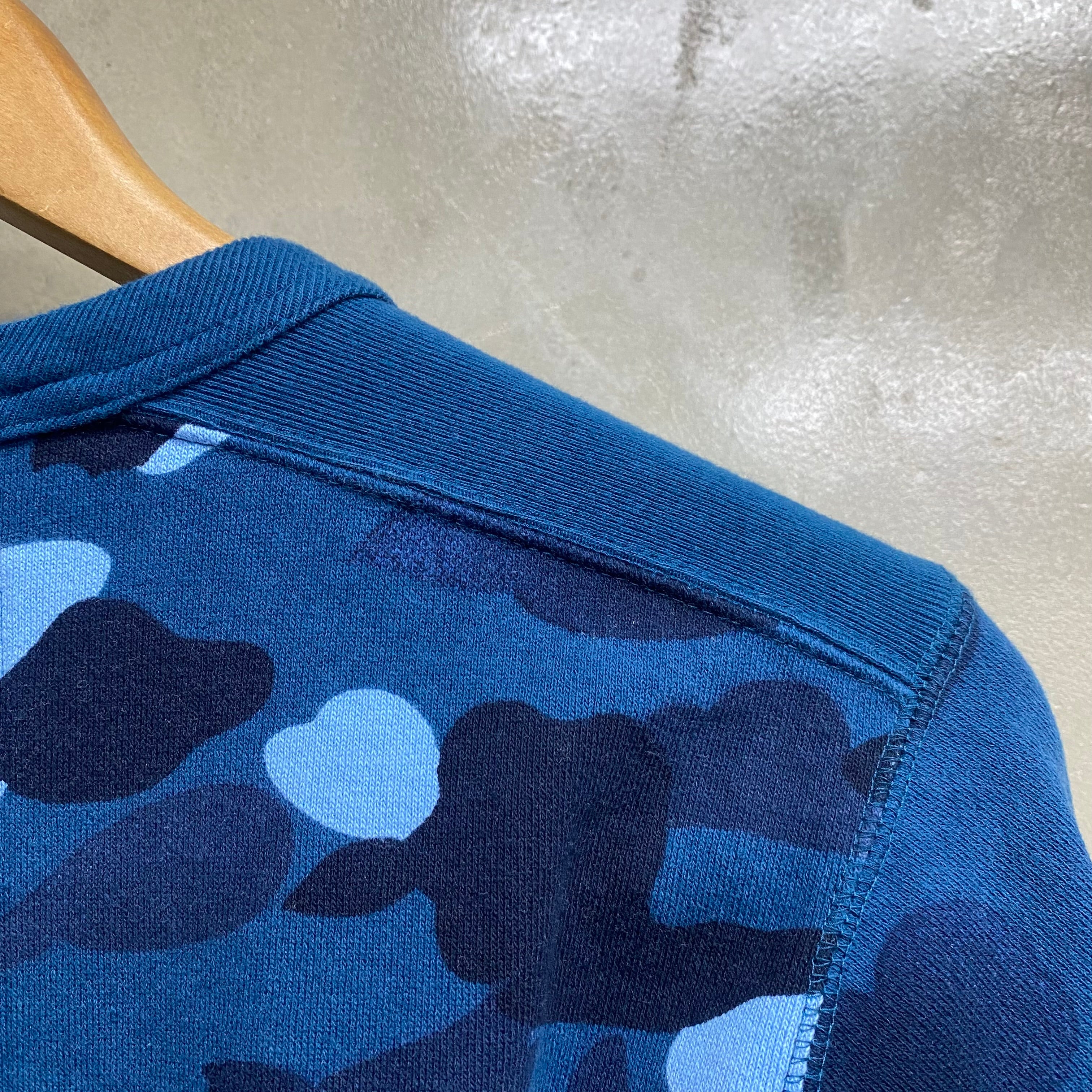 [ USED ] A BATHING APE CREW NECK SWEAT SHIRT ‘ BLUE CAMO ’ / USED STREET