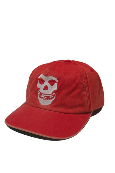 Skull face 5pannel cap (Faded Red) / THE GEEKS