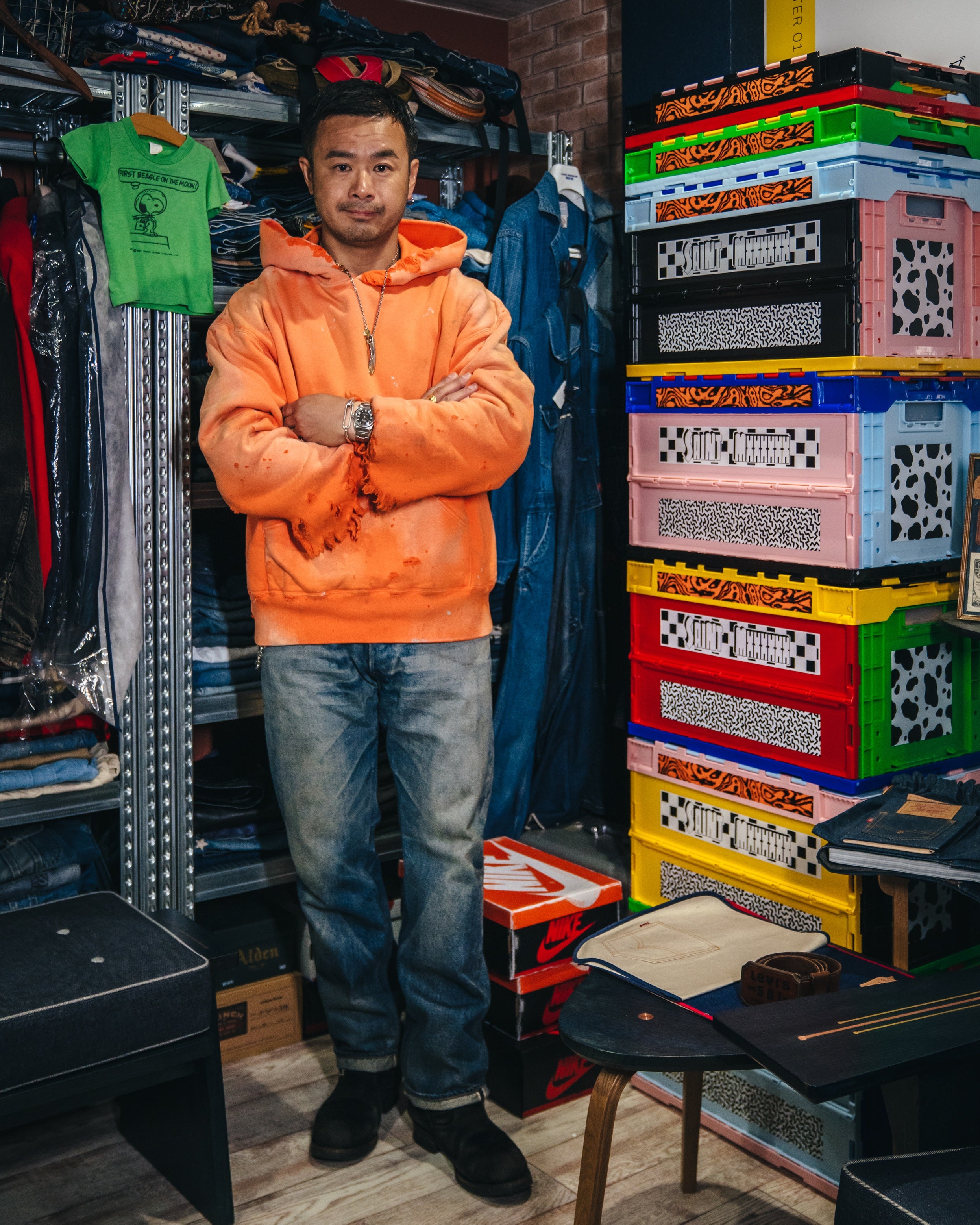 SAINT MICHAEL x BerBerJin DOUBLE FACE HOODIE ' SAINT ' -COLLABORATION- / Saint Michael