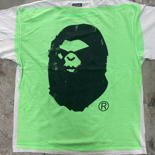 SAINT Mxxxxxx x A BATHING APE  SHORT SLEEVE T-SHIRTS ' HAND PRINT ' -COLLABORATION-/ Saint Michael