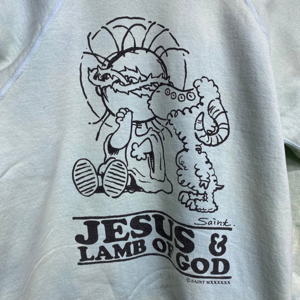 SAINT MICHAEL RAGLAN CREW NECK SWEAT SHIRTS ‘ JESUS ‘  / Saint Michael