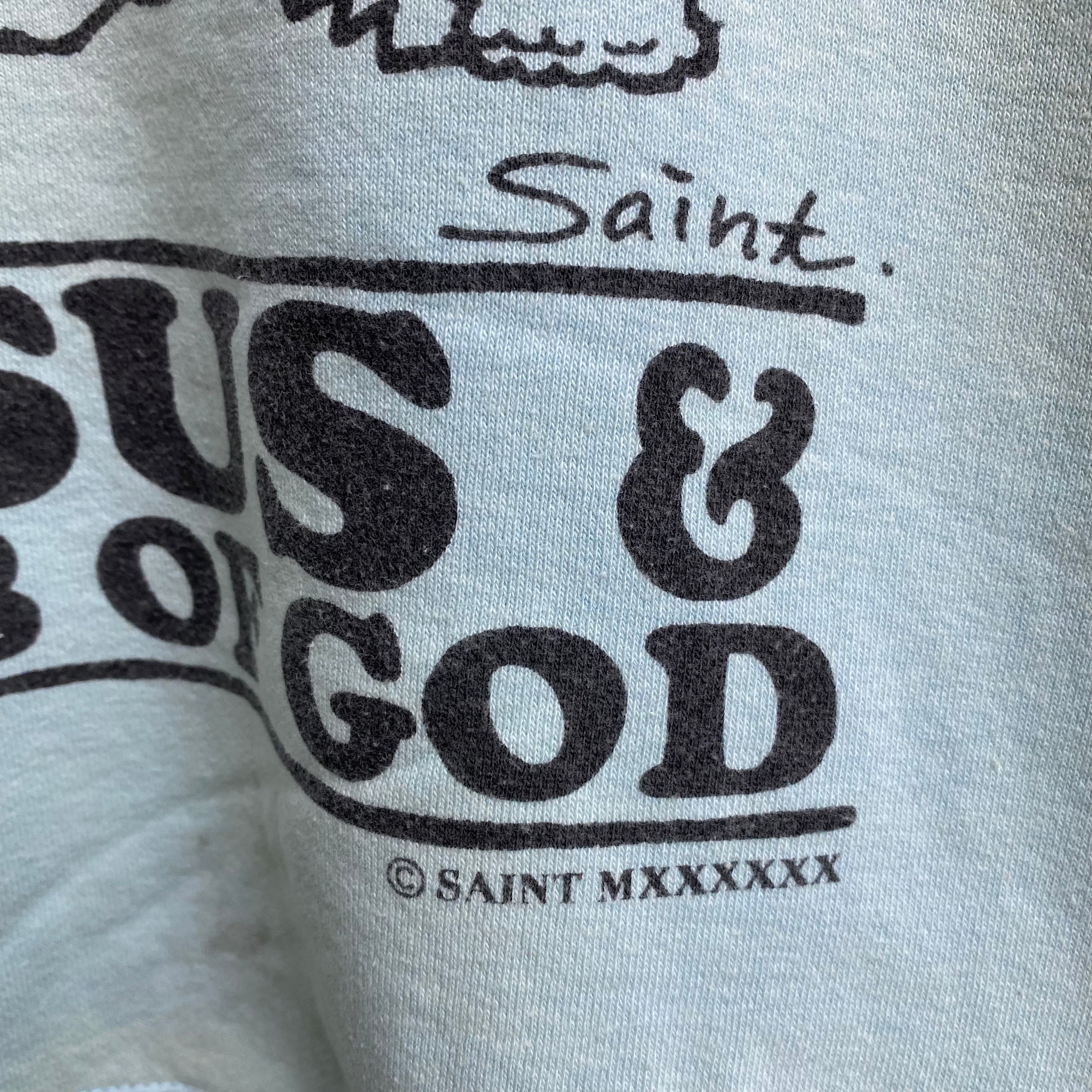 SAINT MICHAEL RAGLAN CREW NECK SWEAT SHIRTS ‘ JESUS ‘  / Saint Michael