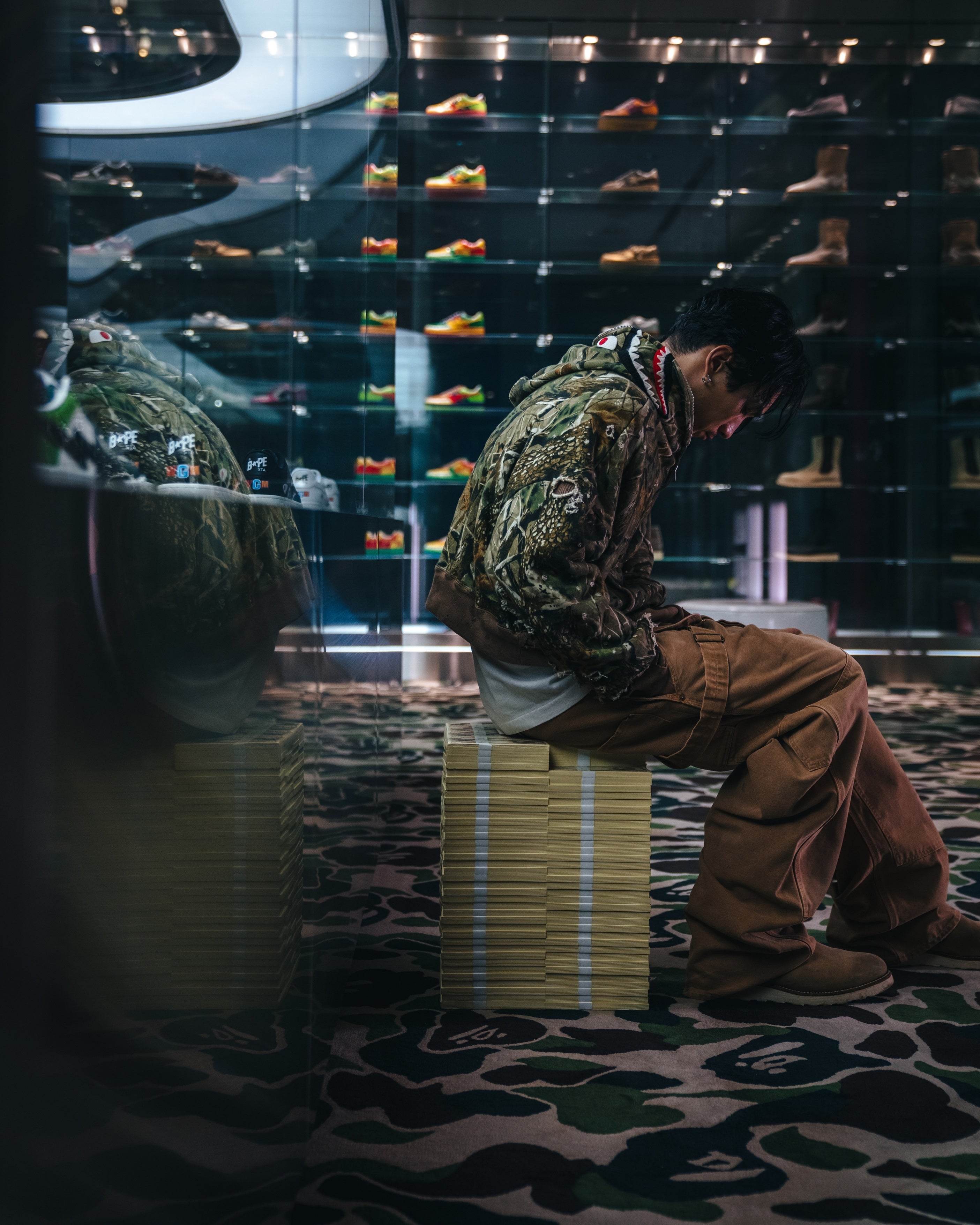 SAINT Mxxxxxx x A BATHING APE  ZIP HOODIE “ SAHARK “ -COLLABORATION-/ Saint Michael
