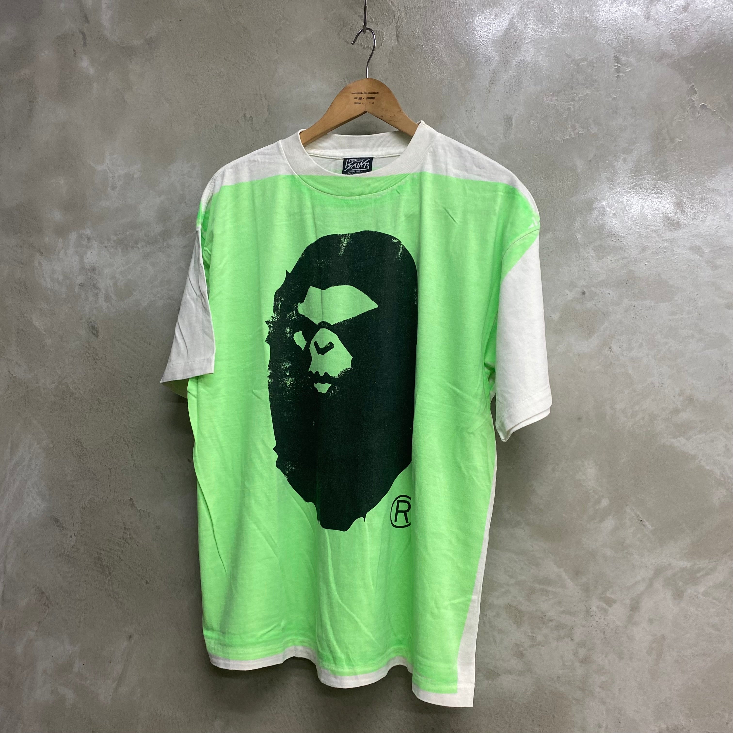 [ FINAL ONE ! ] SAINT Mxxxxxx x A BATHING APE  SHORT SLEEVE T-SHIRTS ' HAND PRINT ' -COLLABORATION-/ Saint Michael