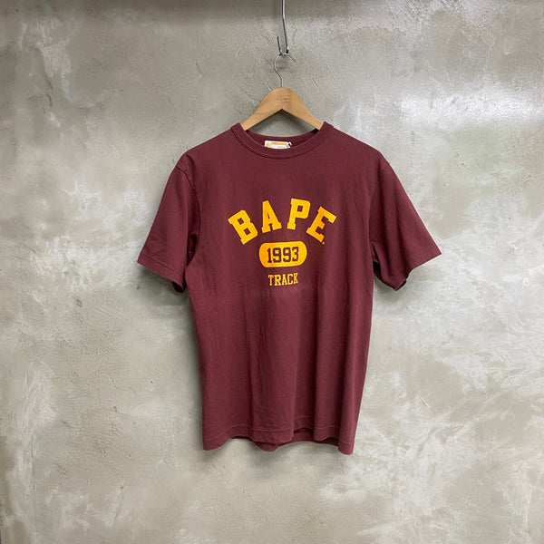 [ USED ] USED A BATHING APE SHORT SLEEVE SHIRT “ BAPE 1993 TRACK “  / USED STREET