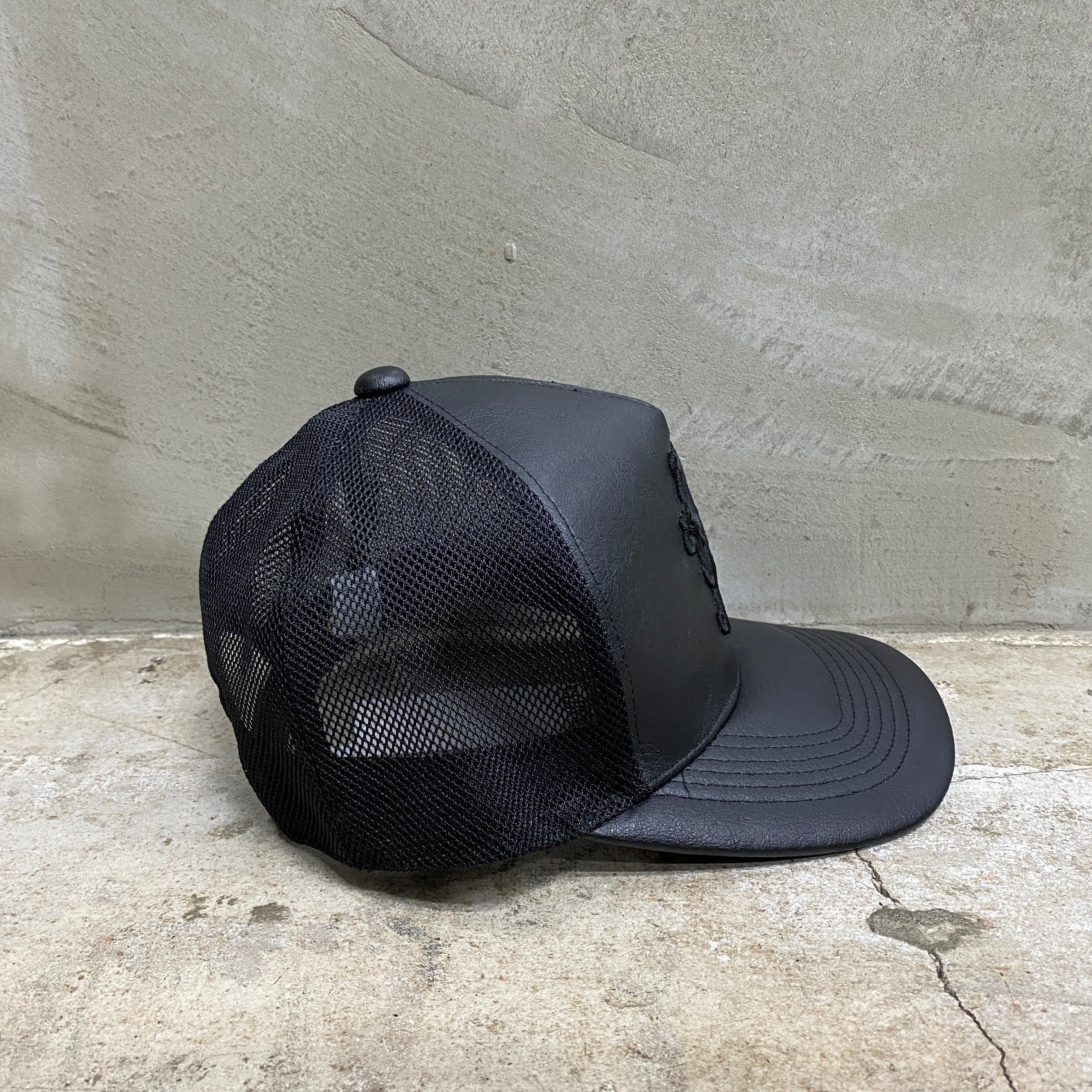 KAMIYA  "KMY" Leather Mesh Cap / KAMIYA