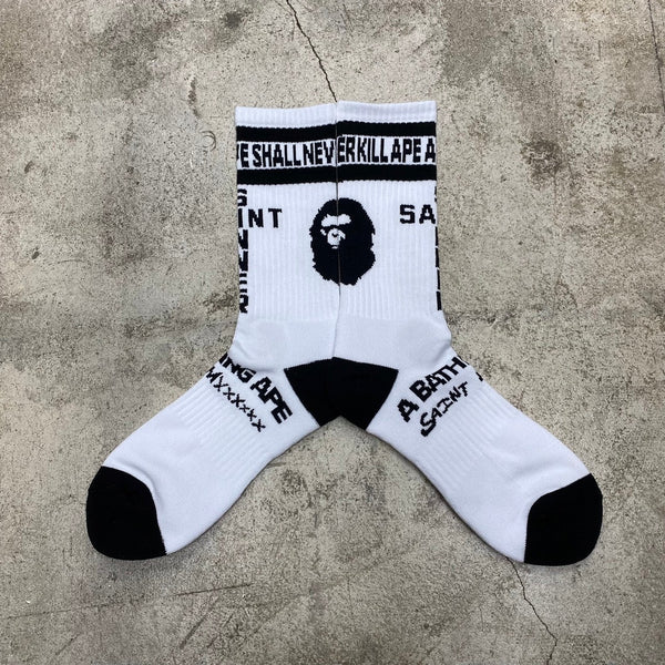 SAINT MICHAEL x BAPE® SOCKS ' APE ' -COLLABORATION- / Saint Michael