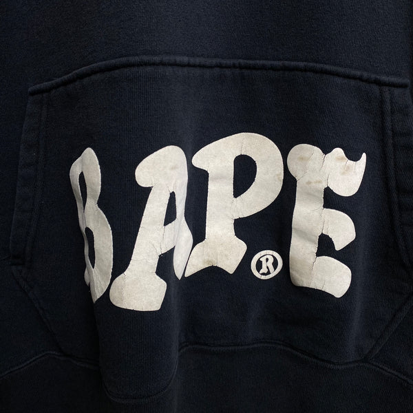 [ ONLY ONE ! ] A BATHING APE  HALF  ZIP HOODIE ‘ BAPE LOGO ’ / STREET ARCHIVE PIECES