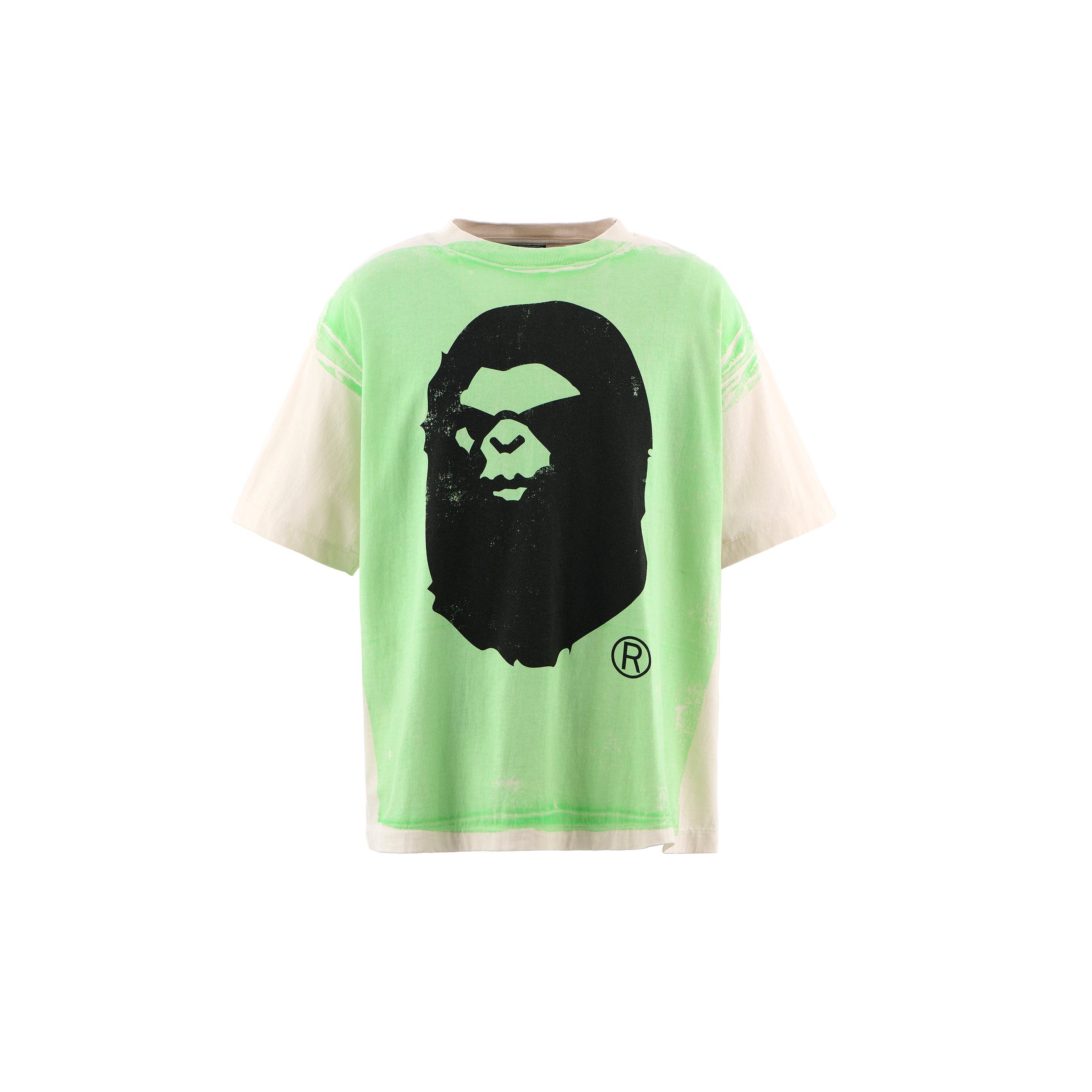 [ FINAL ONE ! ] SAINT Mxxxxxx x A BATHING APE  SHORT SLEEVE T-SHIRTS ' HAND PRINT ' -COLLABORATION-/ Saint Michael