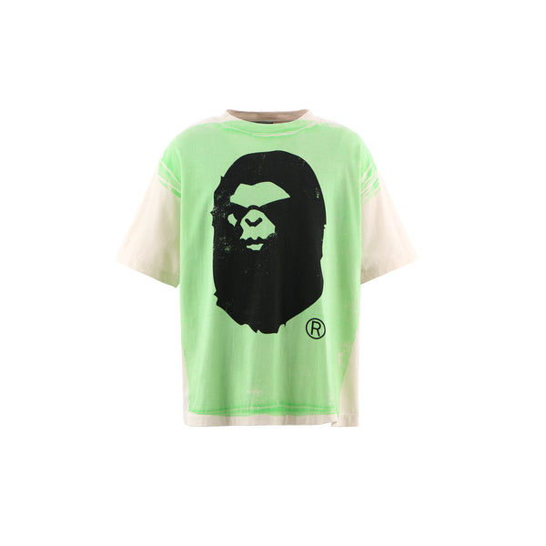 SAINT Mxxxxxx x A BATHING APE  SHORT SLEEVE T-SHIRTS ' HAND PRINT ' -COLLABORATION-/ Saint Michael