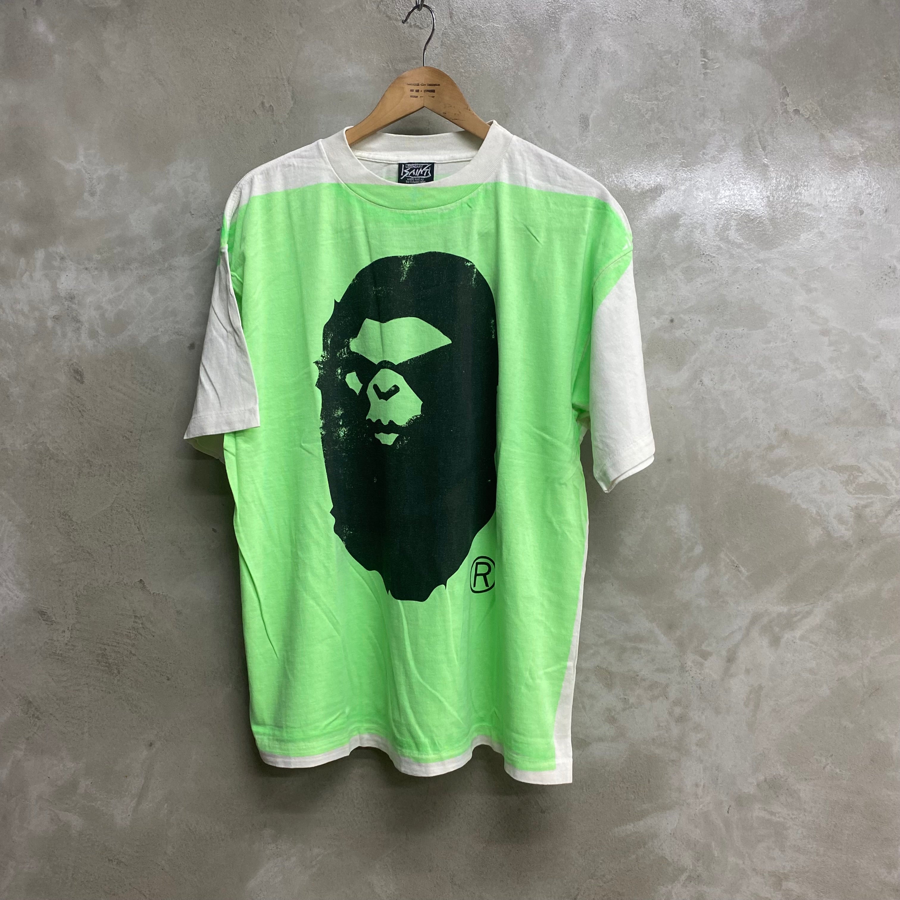 [ FINAL ONE ! ] SAINT Mxxxxxx x A BATHING APE  SHORT SLEEVE T-SHIRTS ' HAND PRINT ' -COLLABORATION-/ Saint Michael