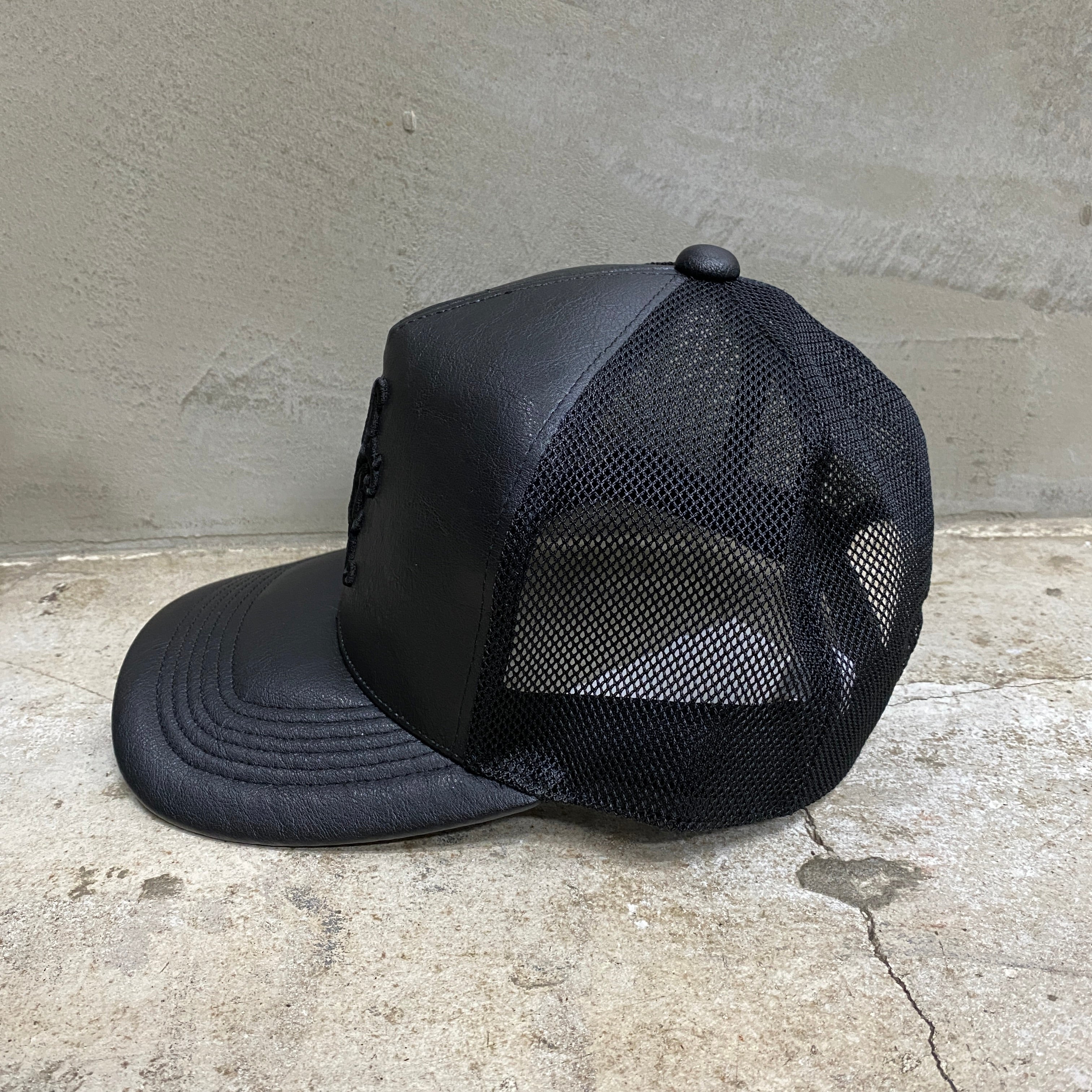 KAMIYA  "KMY" Leather Mesh Cap / KAMIYA