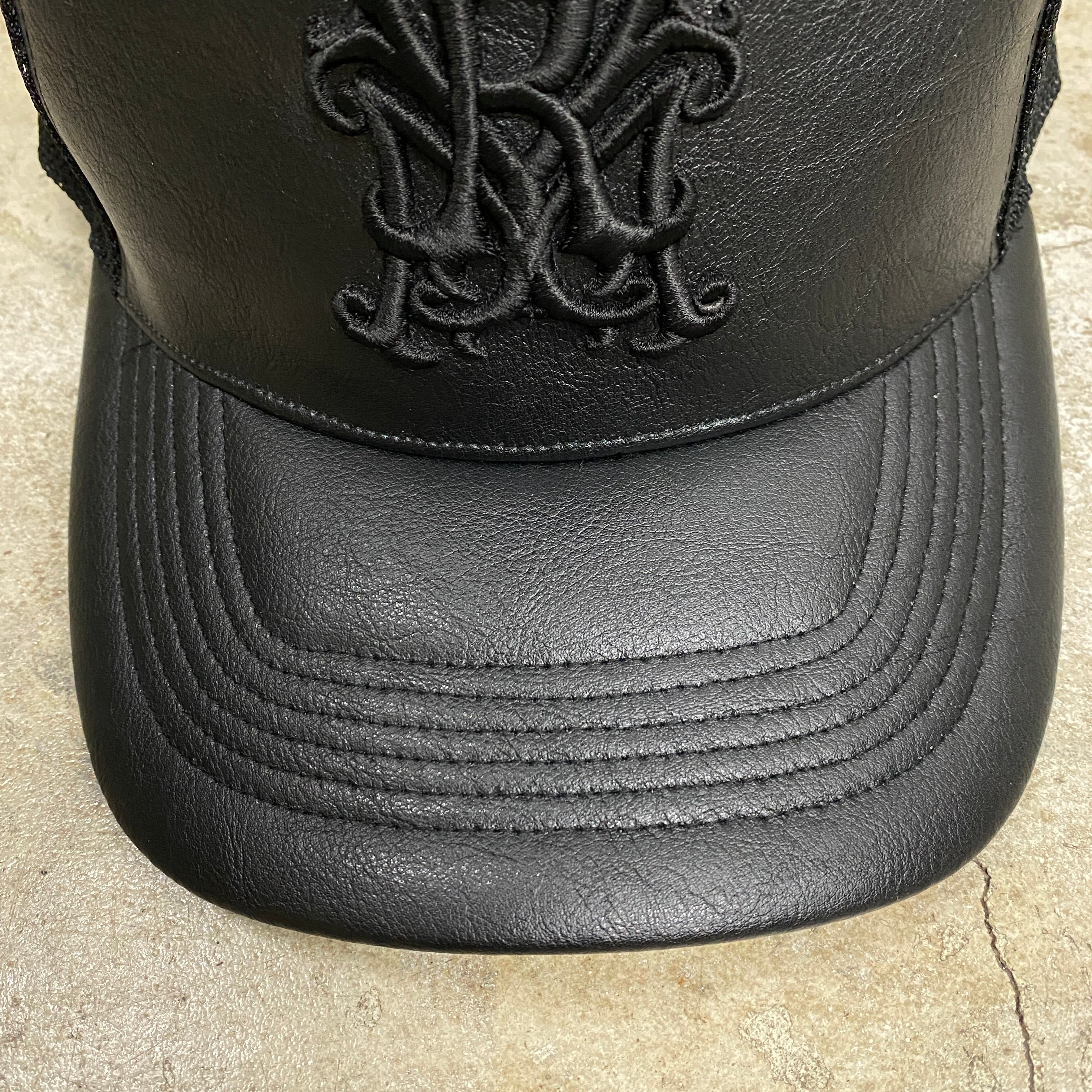 KAMIYA  "KMY" Leather Mesh Cap / KAMIYA