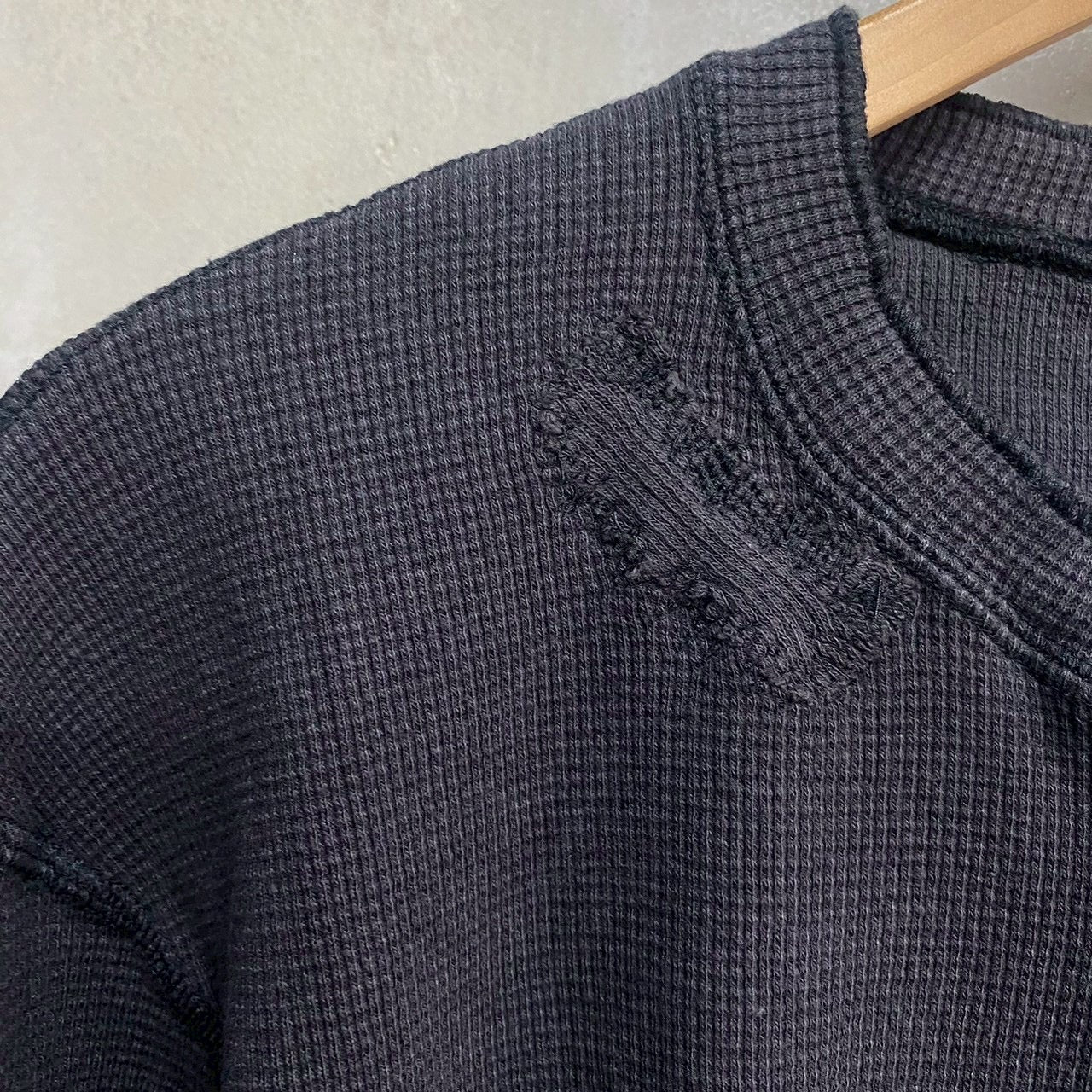 KAMIYA  BORO Waffle Knit Long Sleeve Tee / KAMIYA