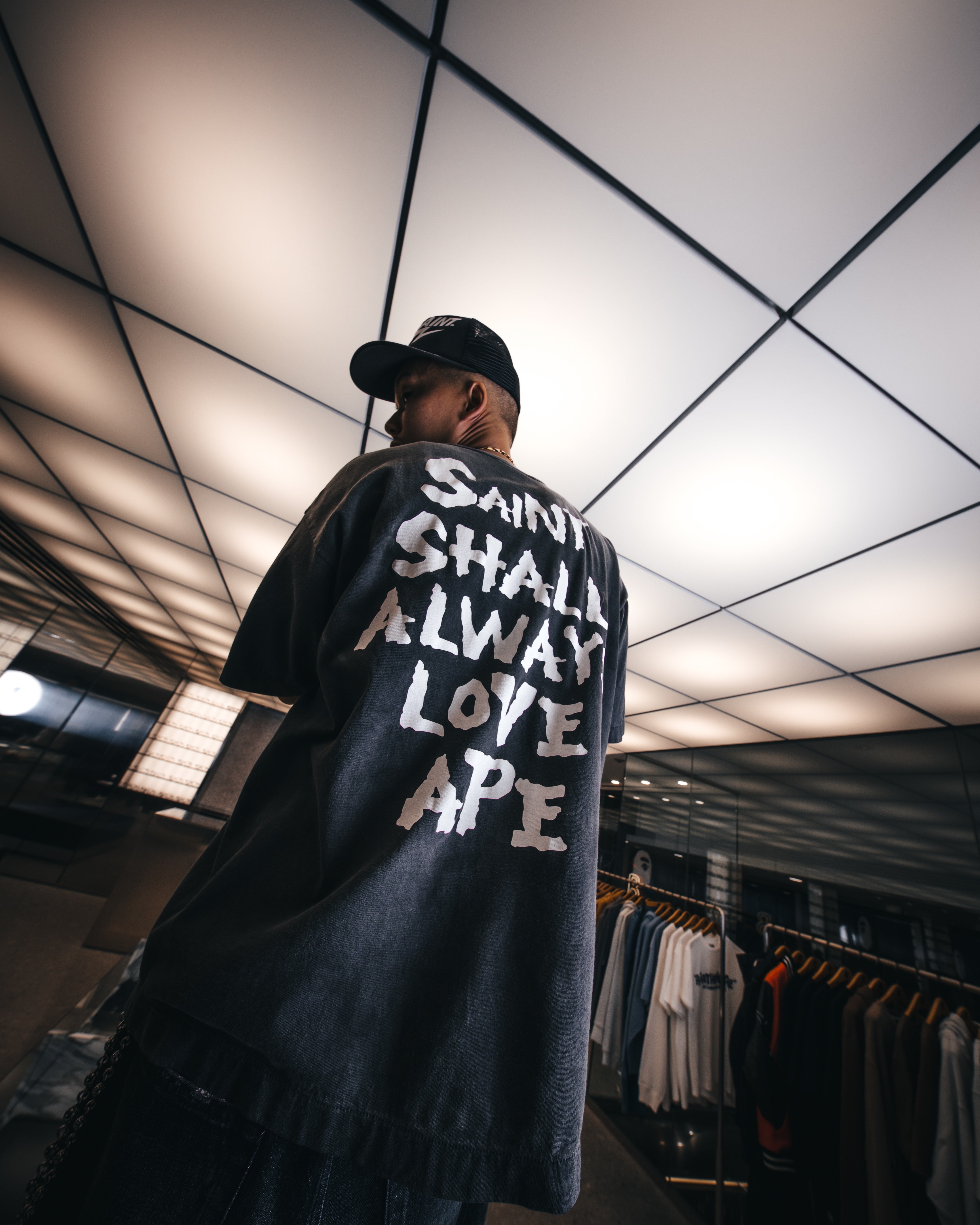 SAINT Mxxxxxx x A BATHING APE SHORT SLEEVE T-SHIRTS ' ALWAYS LOVE